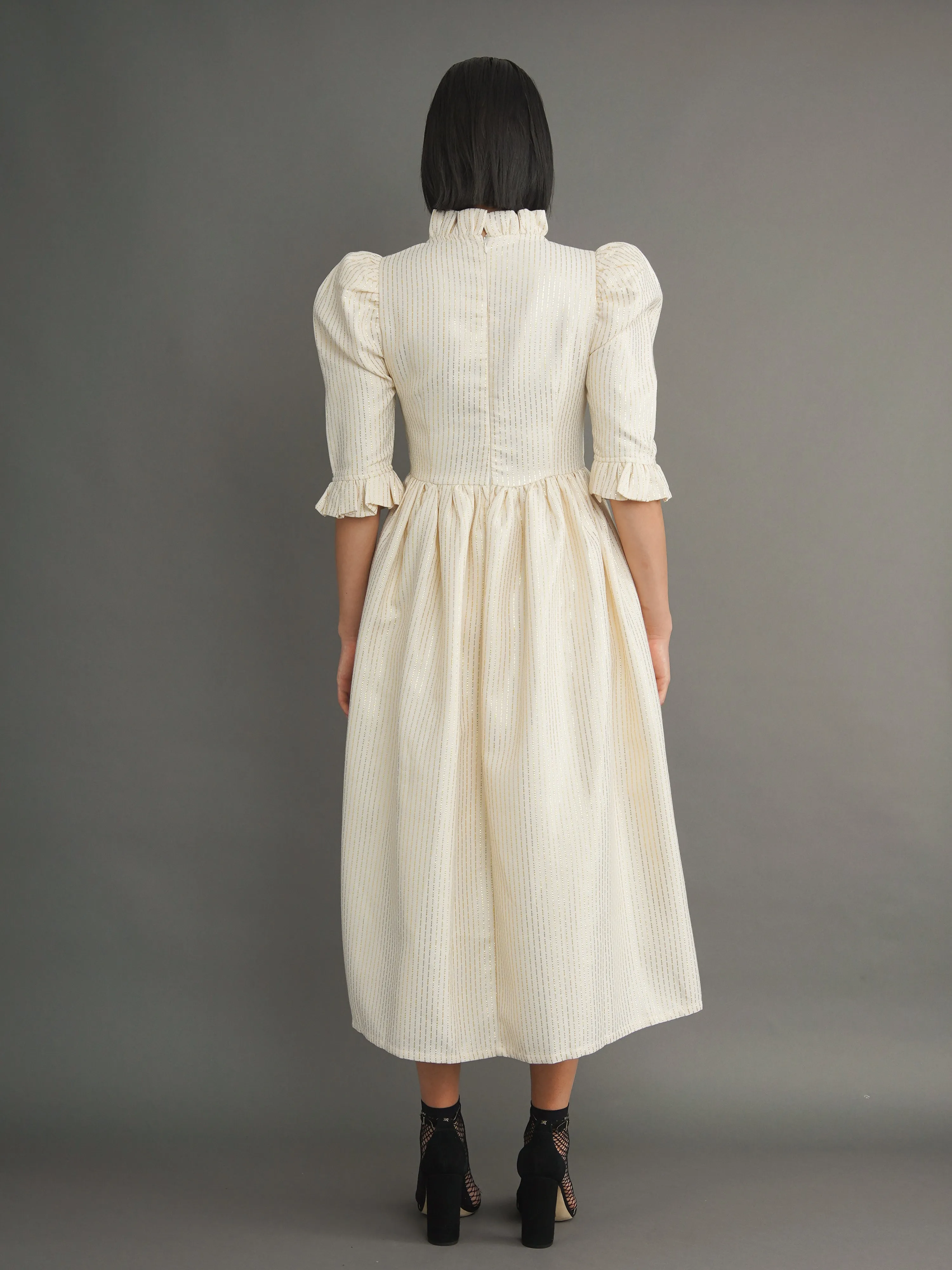 Ivory Textured Jacquard Greta Dress sold by Kemi Telford product image thumbnail 4
