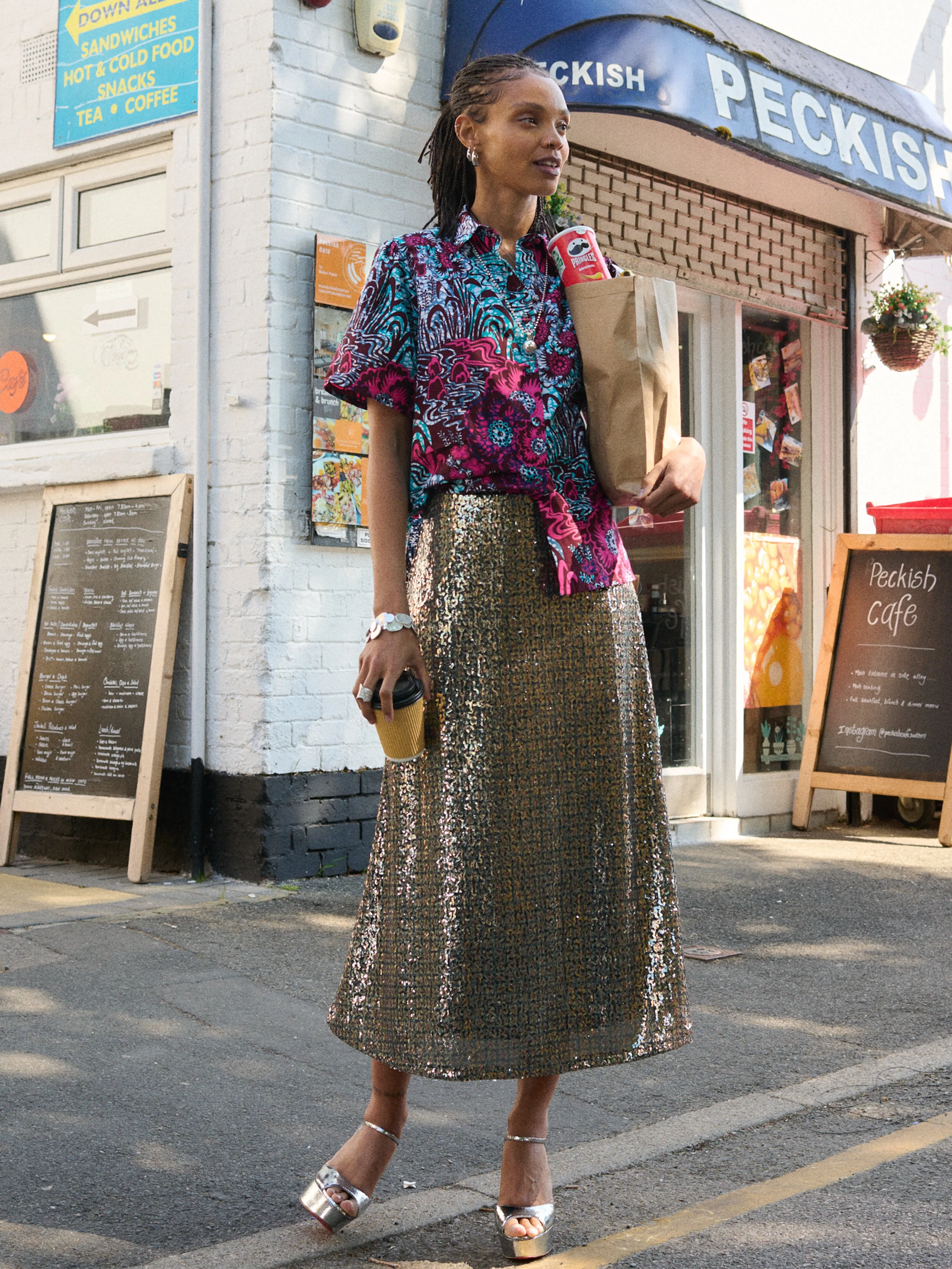 KemKem Sequin Midi Skirt sold by Kemi Telford