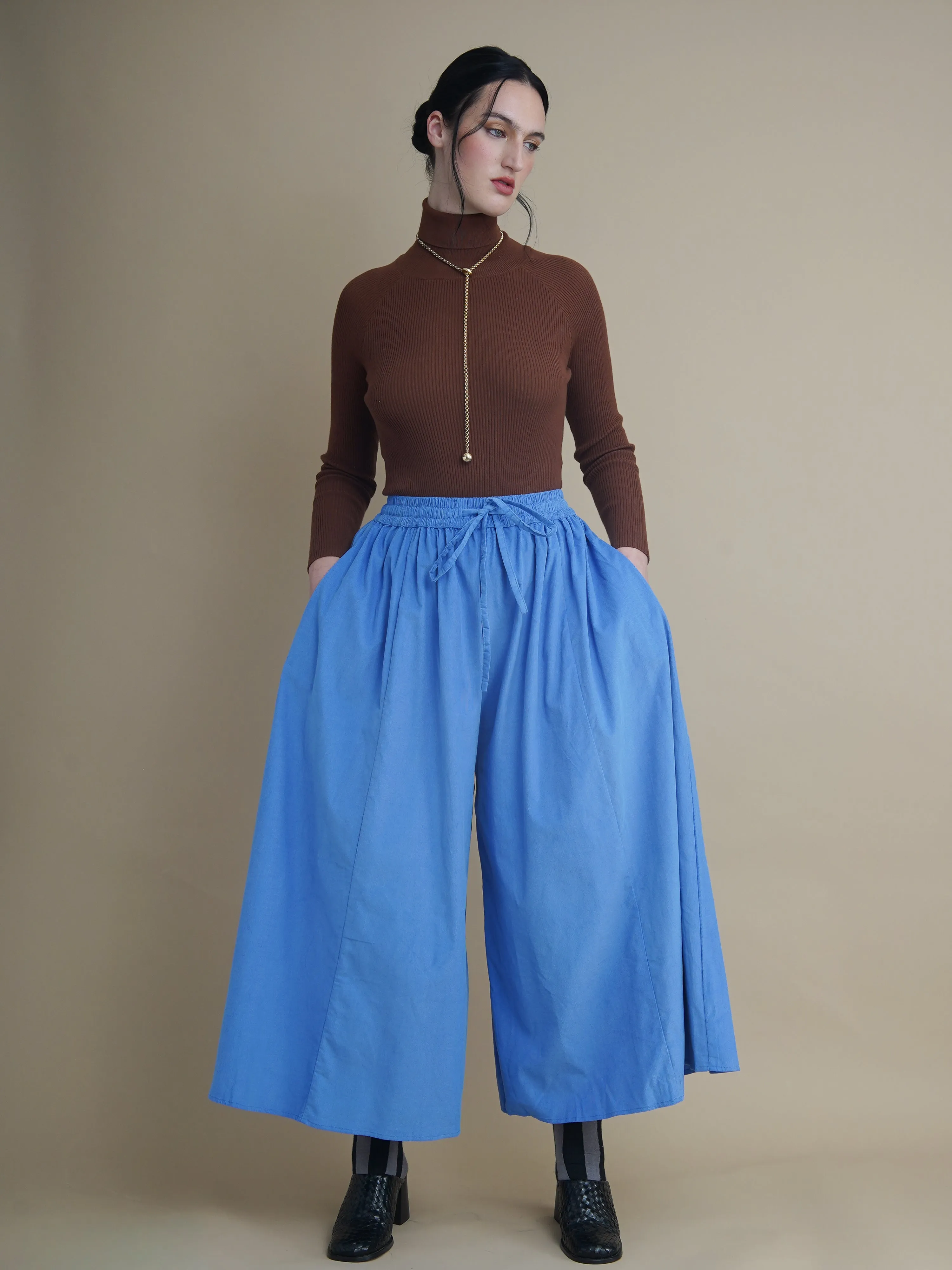 Charlie Blue Corduroy Wide-Leg Palazzo Pants sold by Kemi Telford