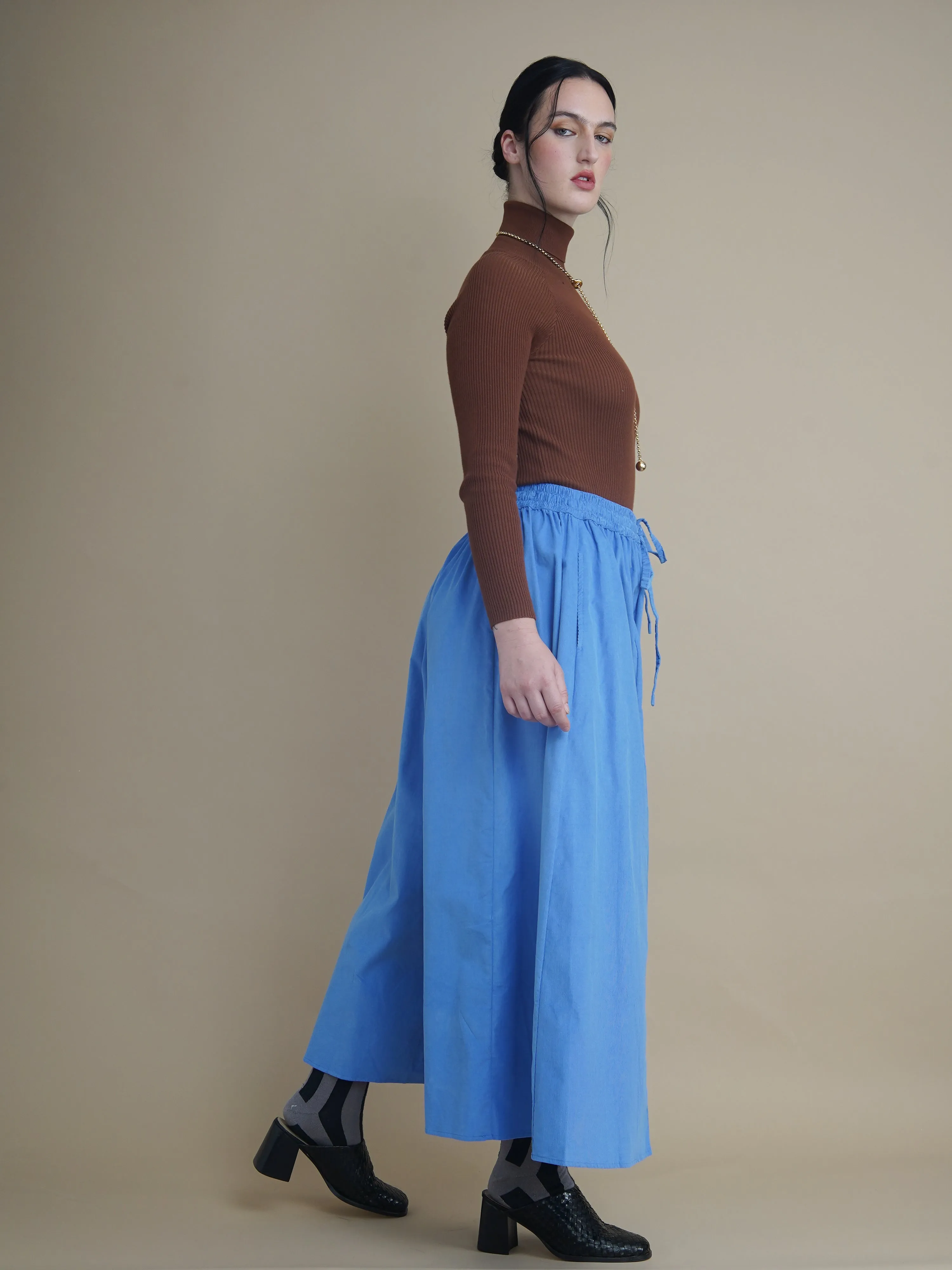 Charlie Blue Corduroy Wide-Leg Palazzo Pants sold by Kemi Telford product image thumbnail 4