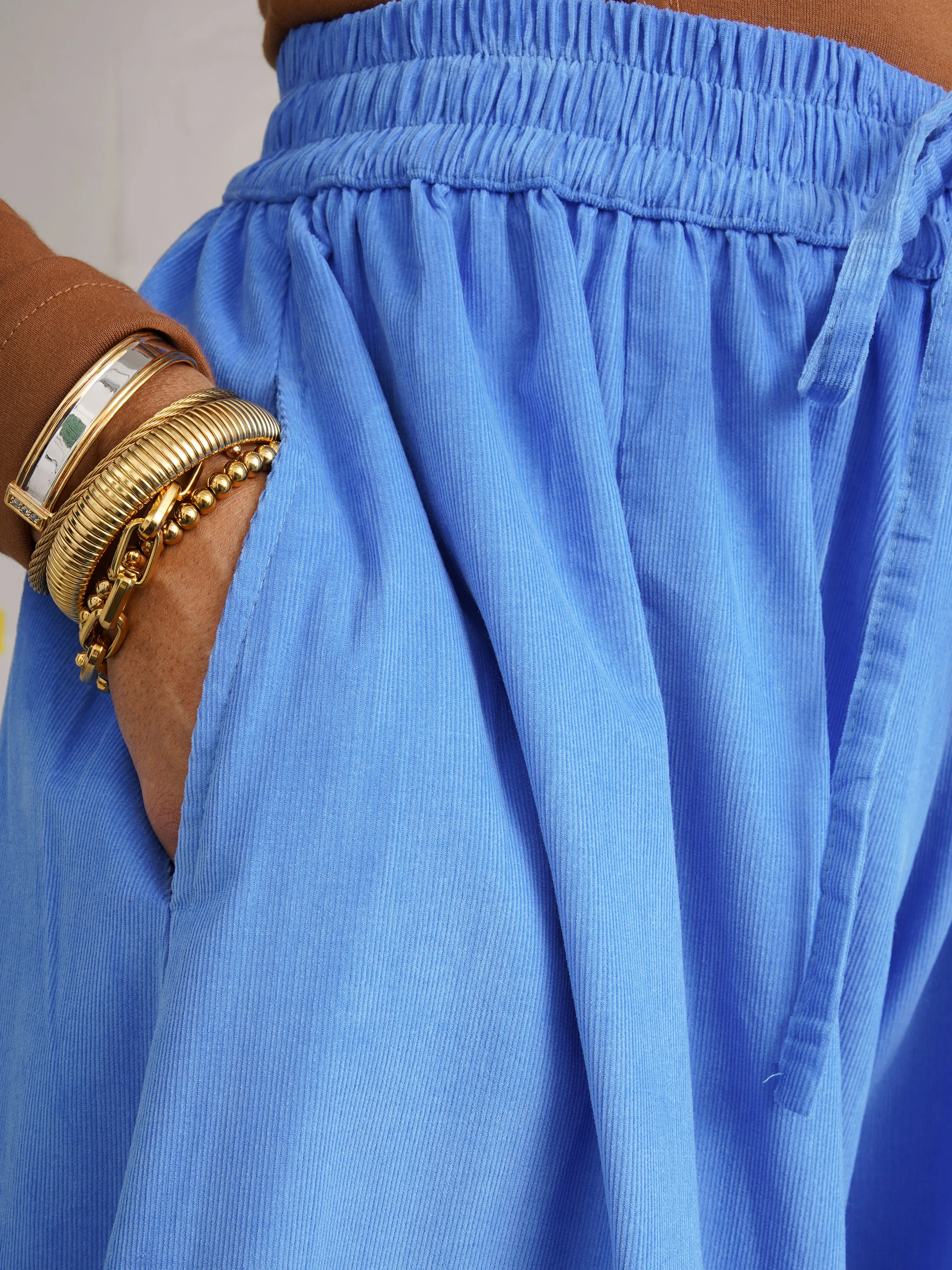 Charlie Blue Corduroy Wide-Leg Palazzo Pants sold by Kemi Telford product image thumbnail 3