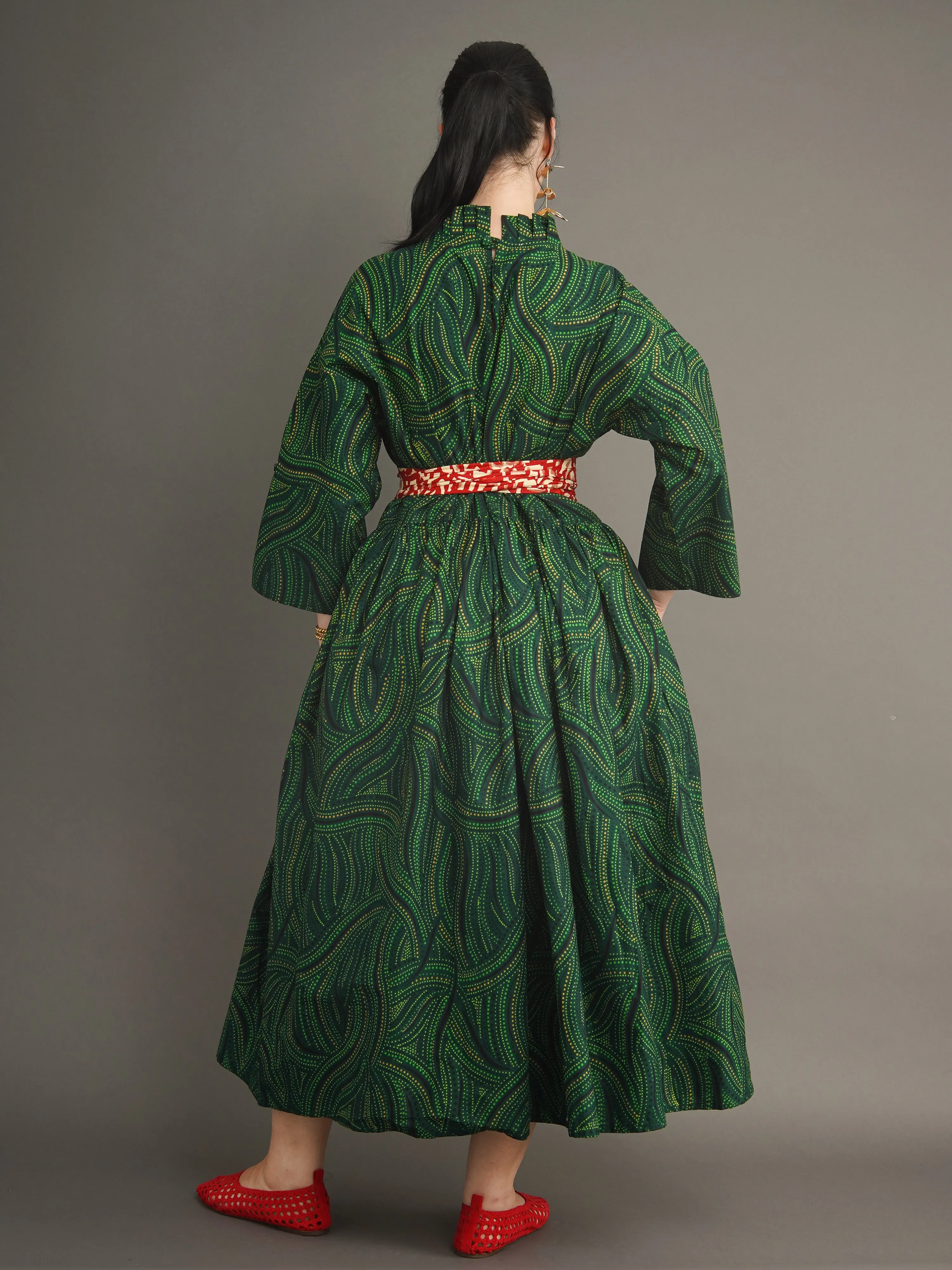 Chimamanda Belted Dress – Green Dots sold by Kemi Telford product image thumbnail 5