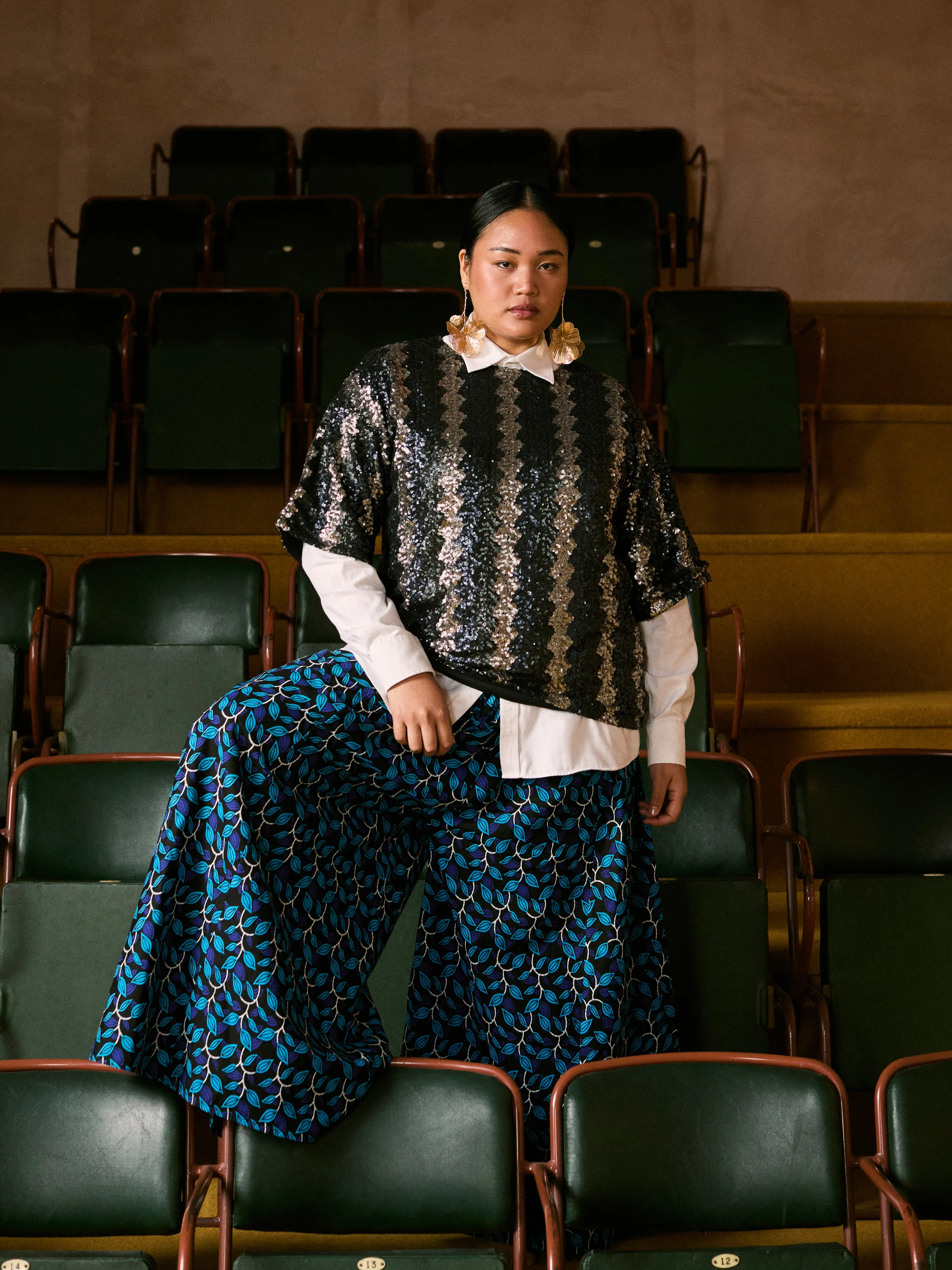 The Moremi Pants – Bold Dutch Wax Wide-Leg Cotton trousers sold by Kemi Telford