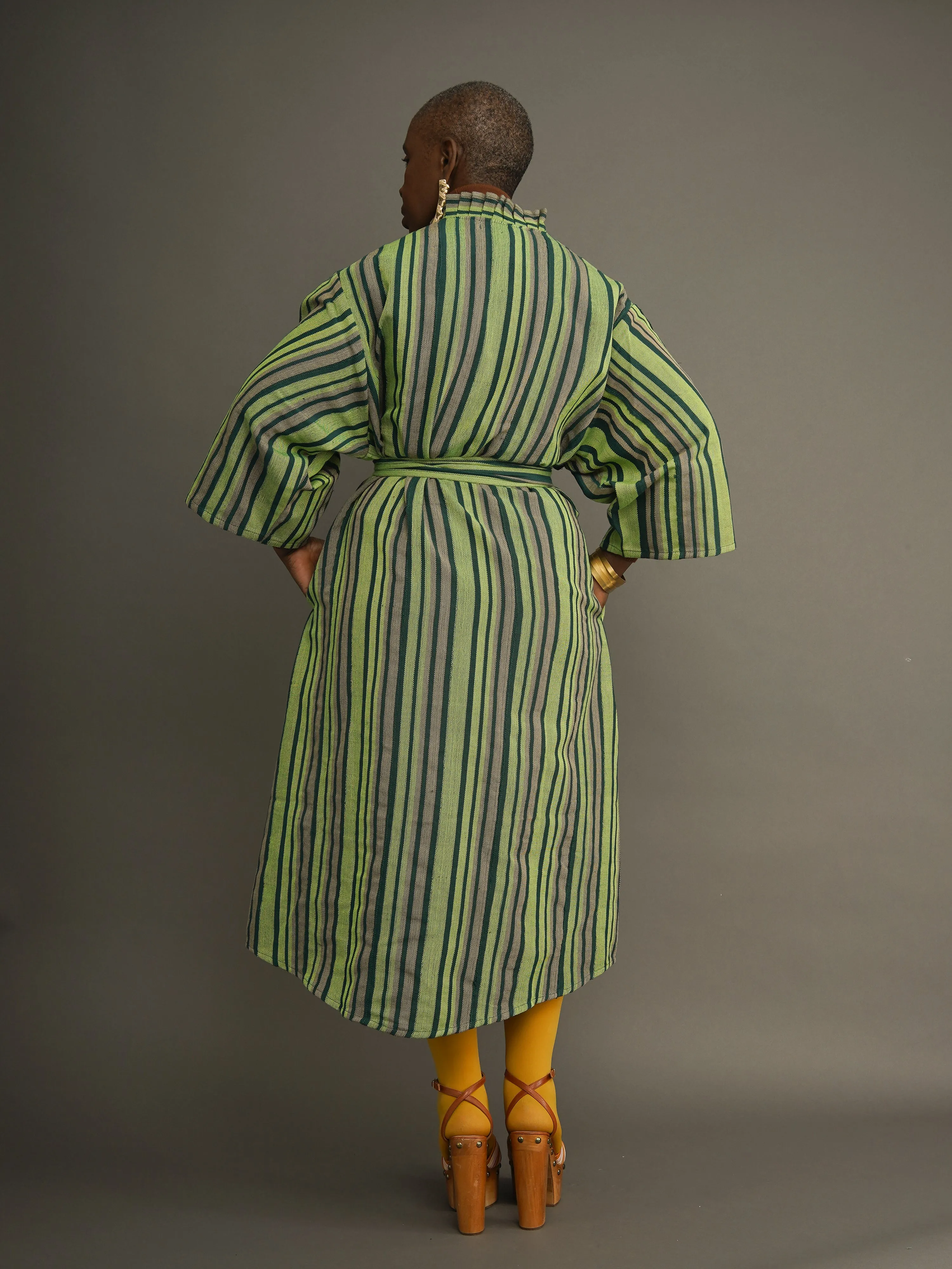 Molade Green Aso-Oke Dress – Handwoven Nigerian Statement Piece sold by Kemi Telford product image thumbnail 5
