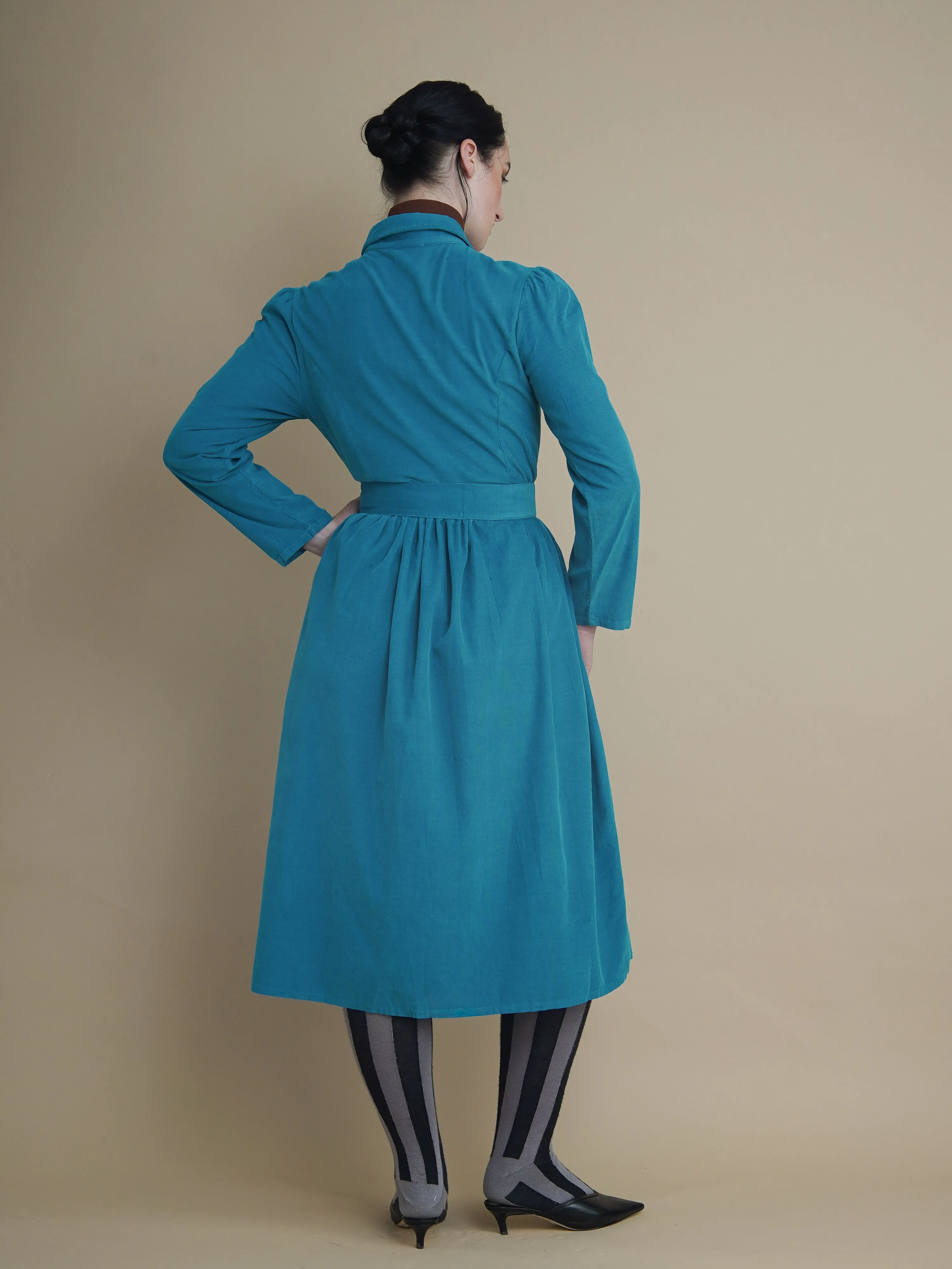 Peju Turquoise Needlecord Shirt Dress sold by Kemi Telford product image thumbnail 3