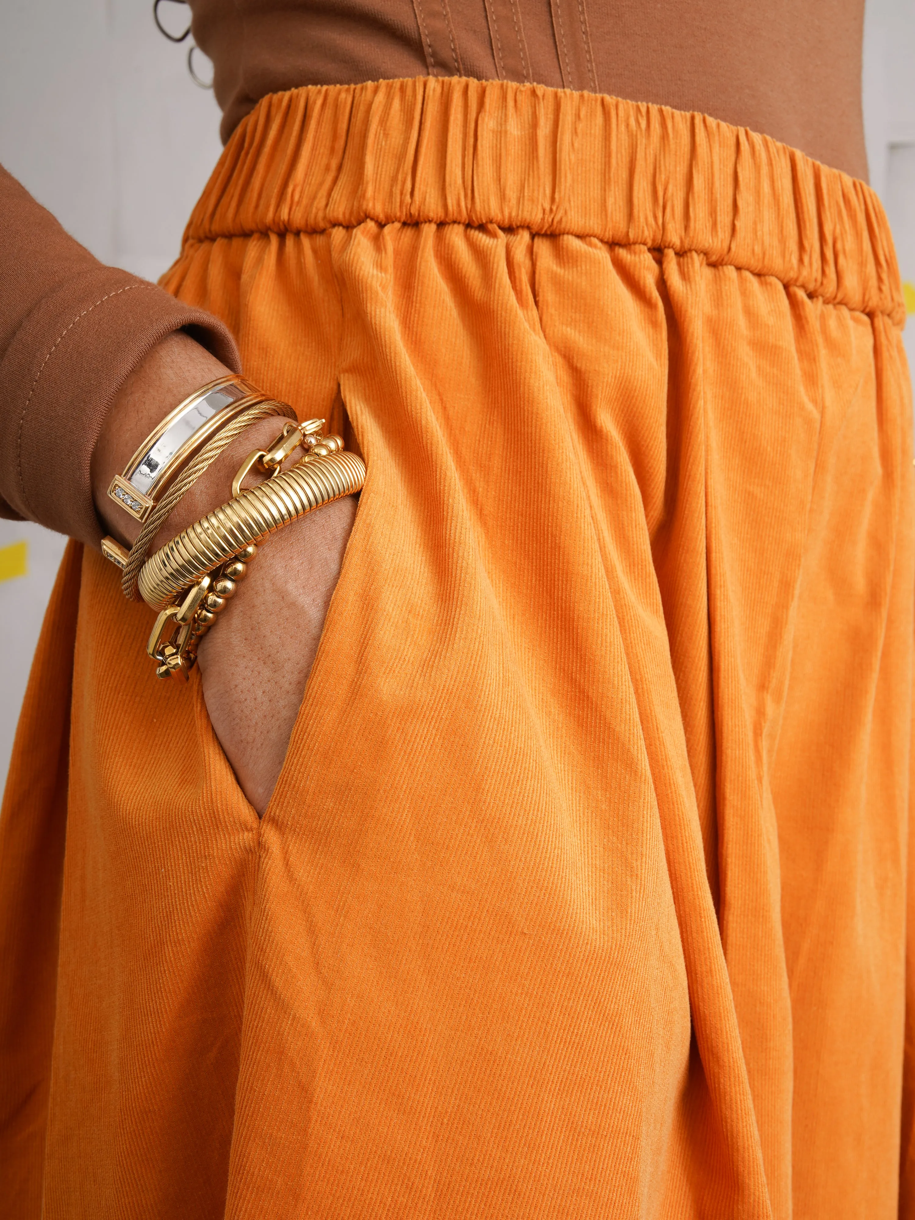 Peju Mustard Midi Corduroy Skirt sold by Kemi Telford product image thumbnail 2