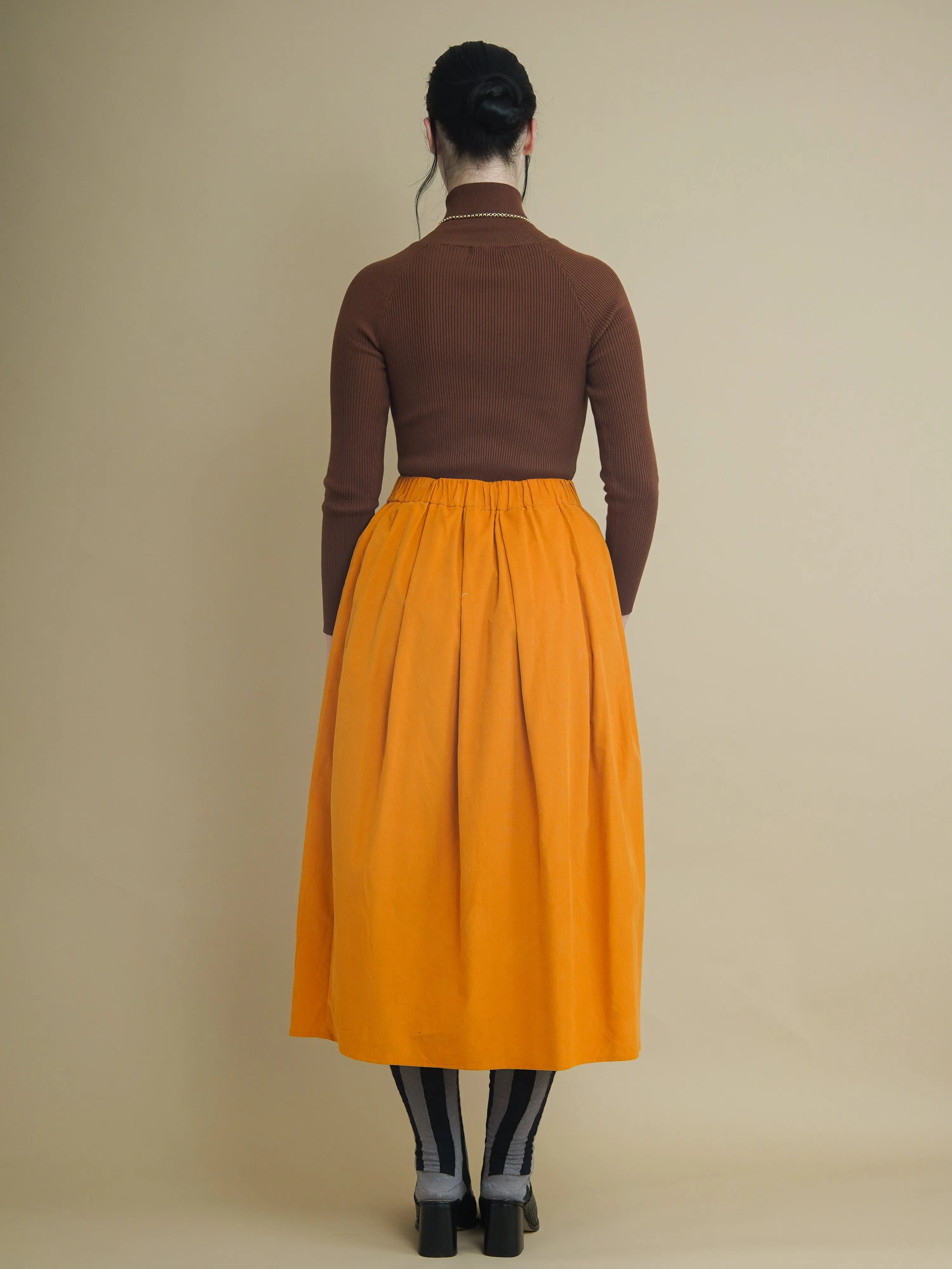 Peju Mustard Midi Corduroy Skirt sold by Kemi Telford product image thumbnail 4