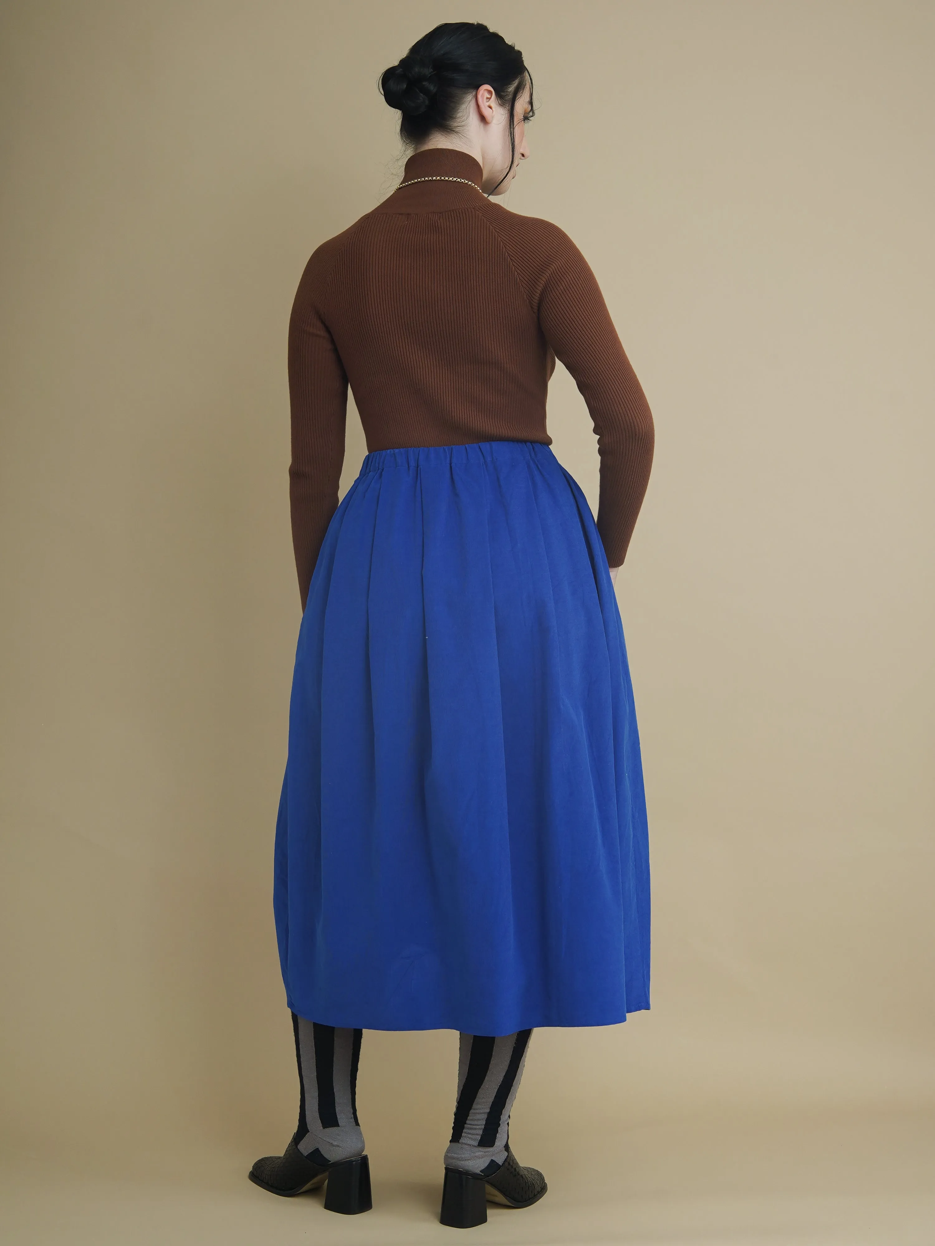 Peju Blue Midi Corduroy Skirt sold by Kemi Telford product image thumbnail 4