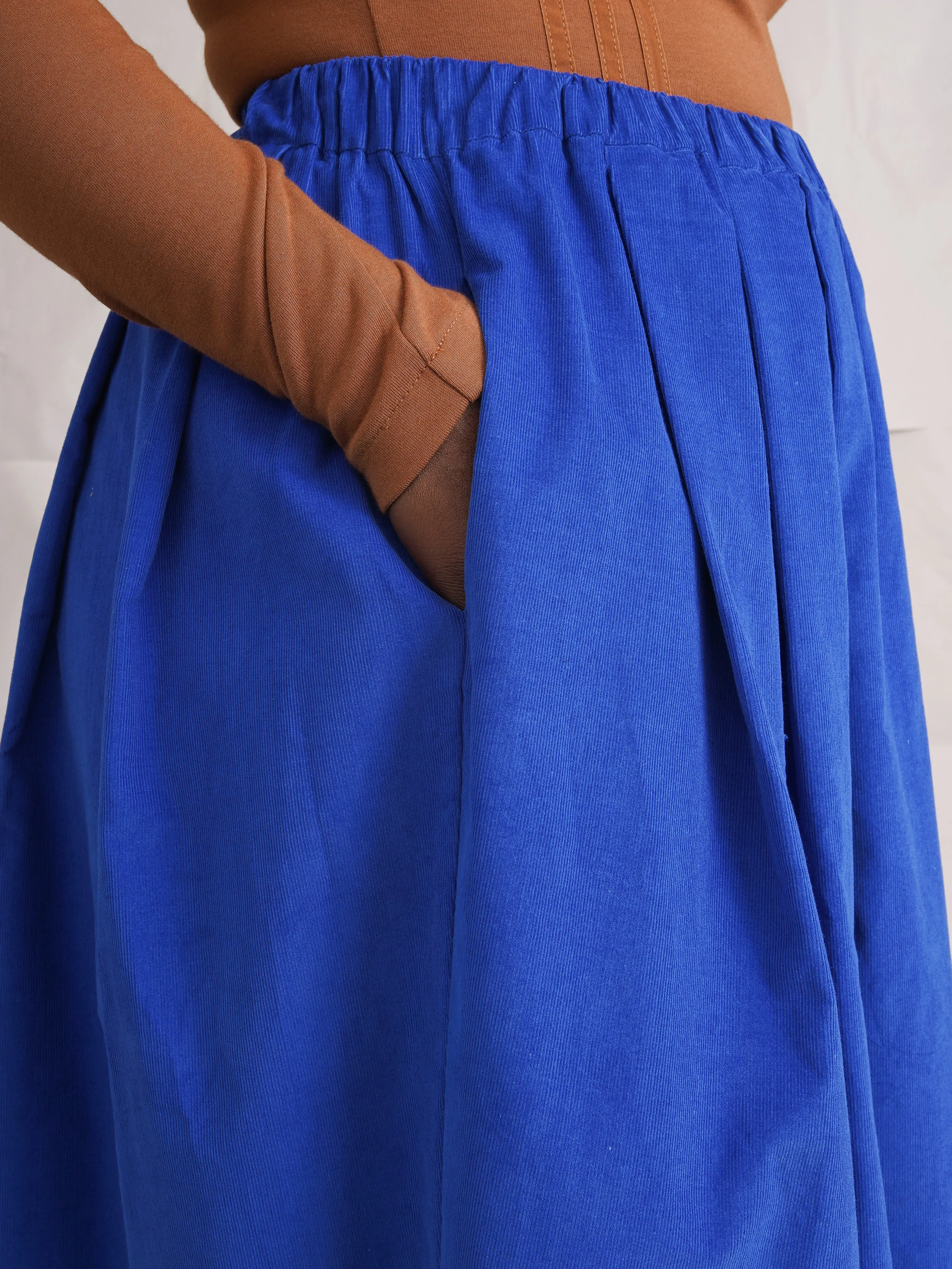 Peju Blue Midi Corduroy Skirt sold by Kemi Telford product image thumbnail 3