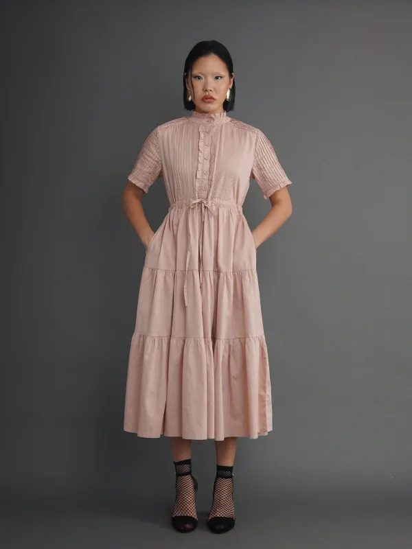 Peju Pink Button-Up Midi Dress – Structured Elegance, Effortless Wear sold by Kemi Telford