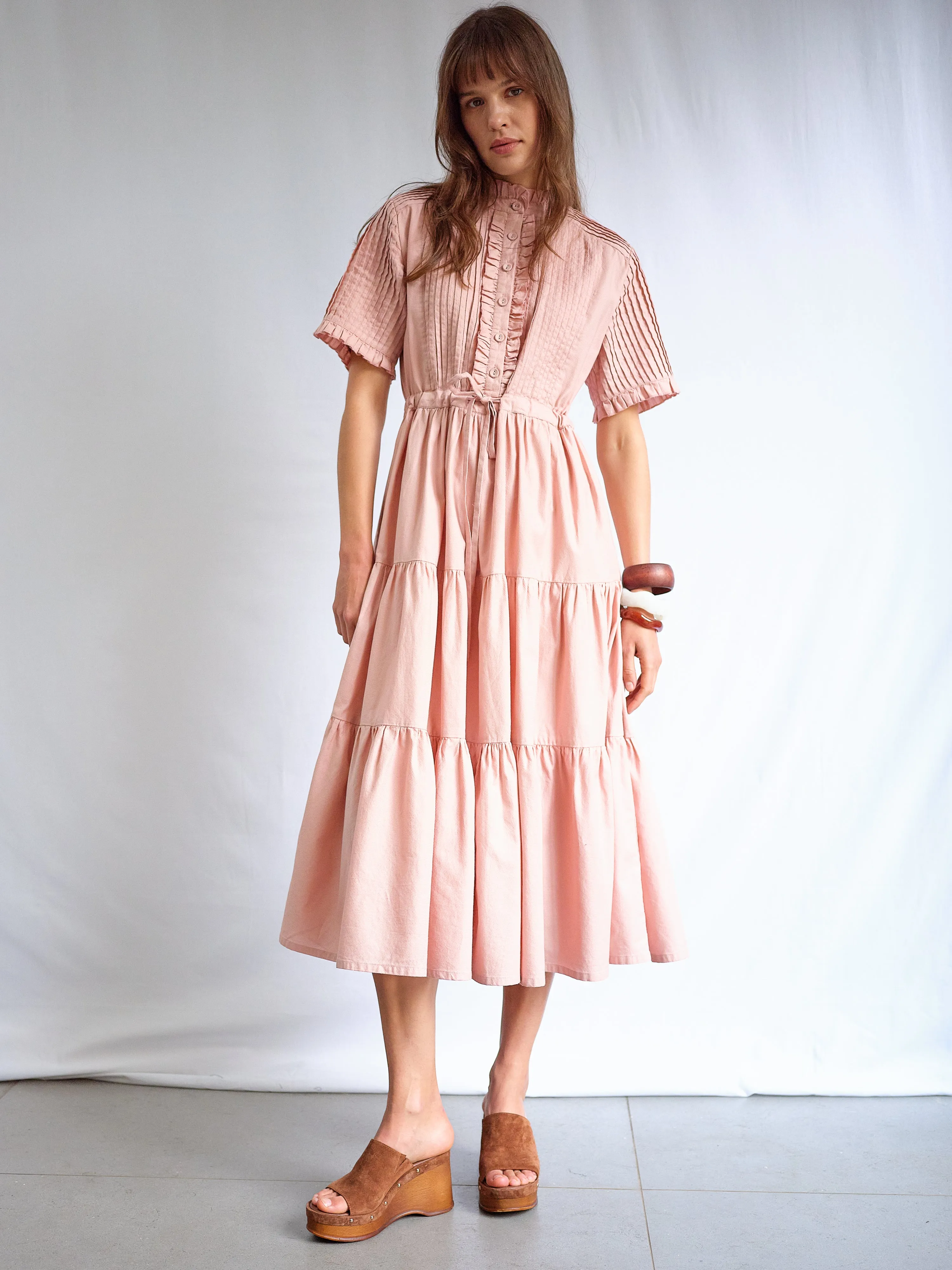 Peju Pink Button-Up Midi Dress – Structured Elegance, Effortless Wear sold by Kemi Telford product image thumbnail 5