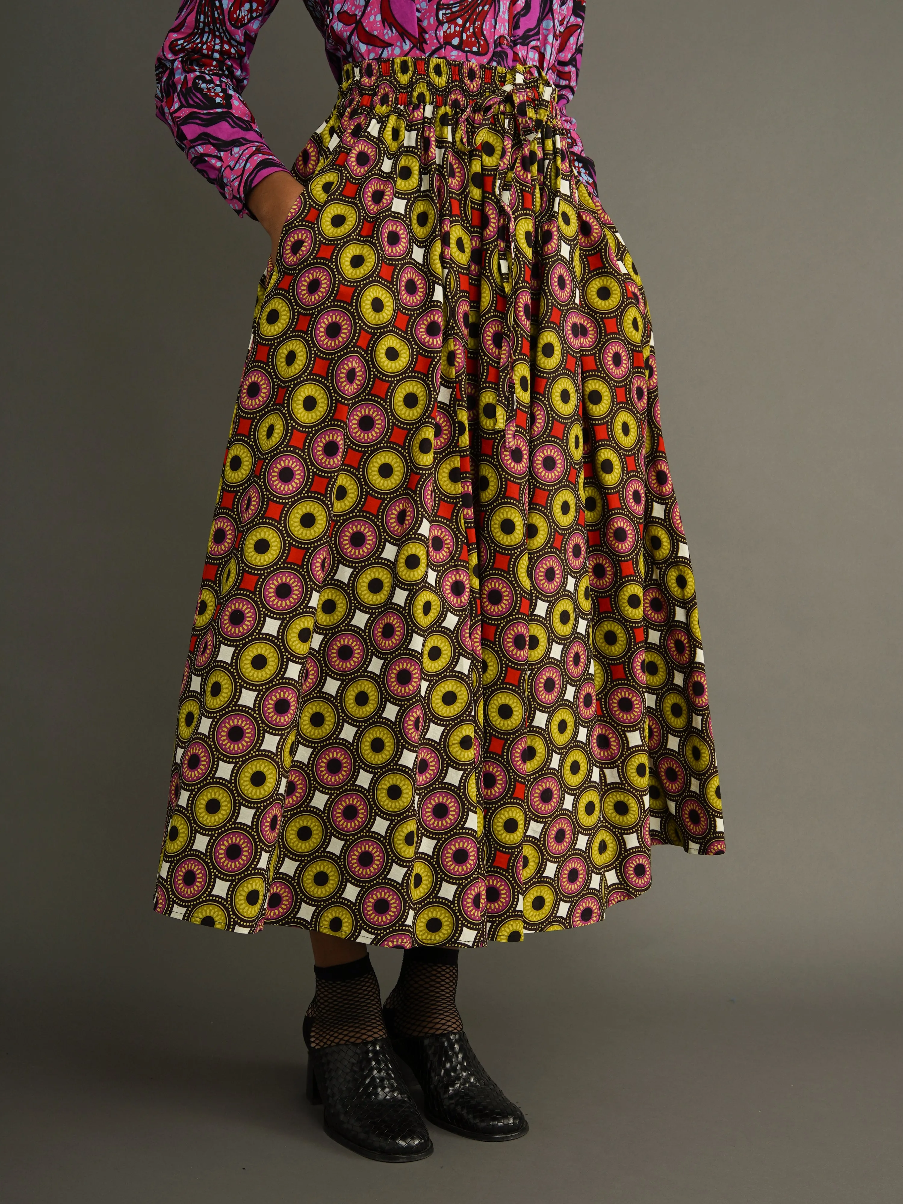 October Structured Cotton Bold Midi Skirt sold by Kemi Telford product image thumbnail 4