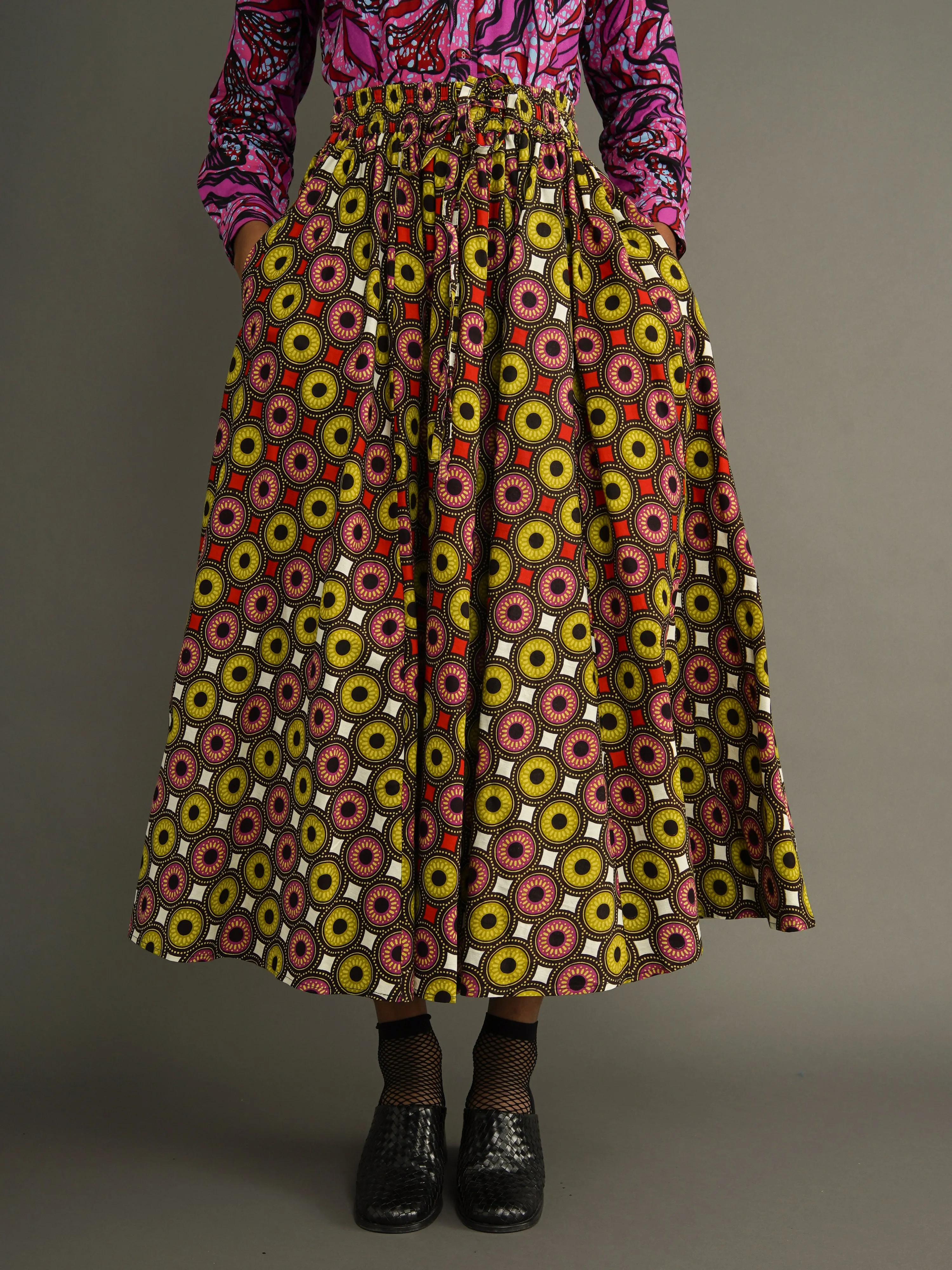 October Structured Cotton Bold Midi Skirt sold by Kemi Telford product image thumbnail 2