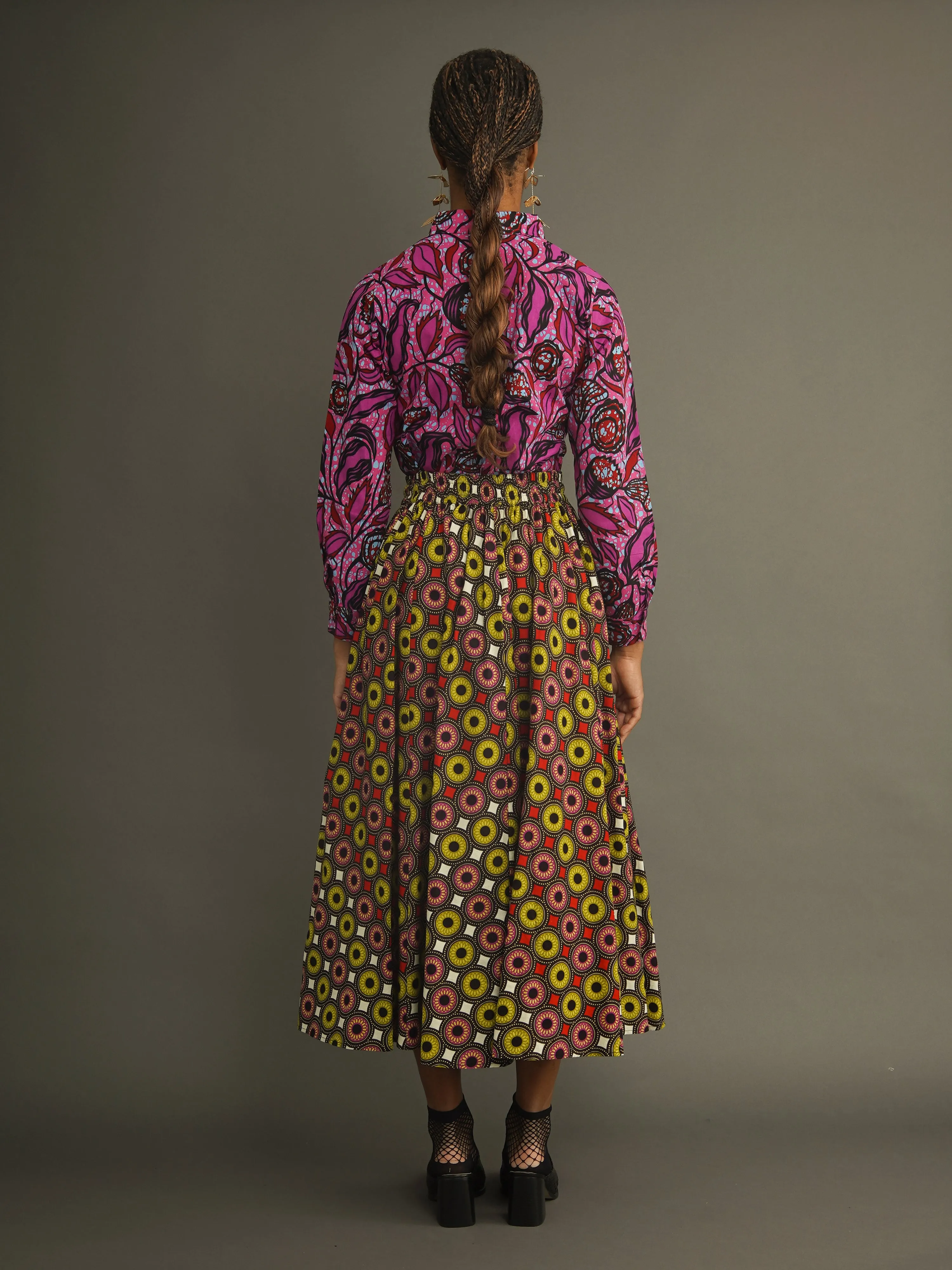 October Structured Cotton Bold Midi Skirt sold by Kemi Telford product image thumbnail 3