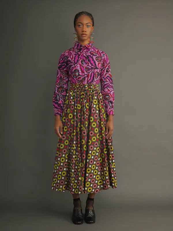 October Structured Cotton Bold Midi Skirt sold by Kemi Telford