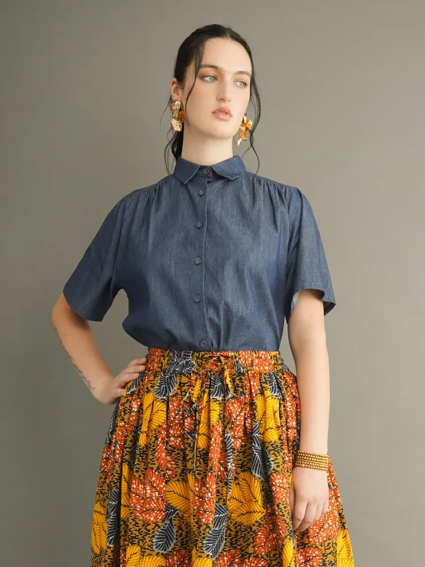 The Eshe Shirt – Soft Denim Cotton sold by Kemi Telford