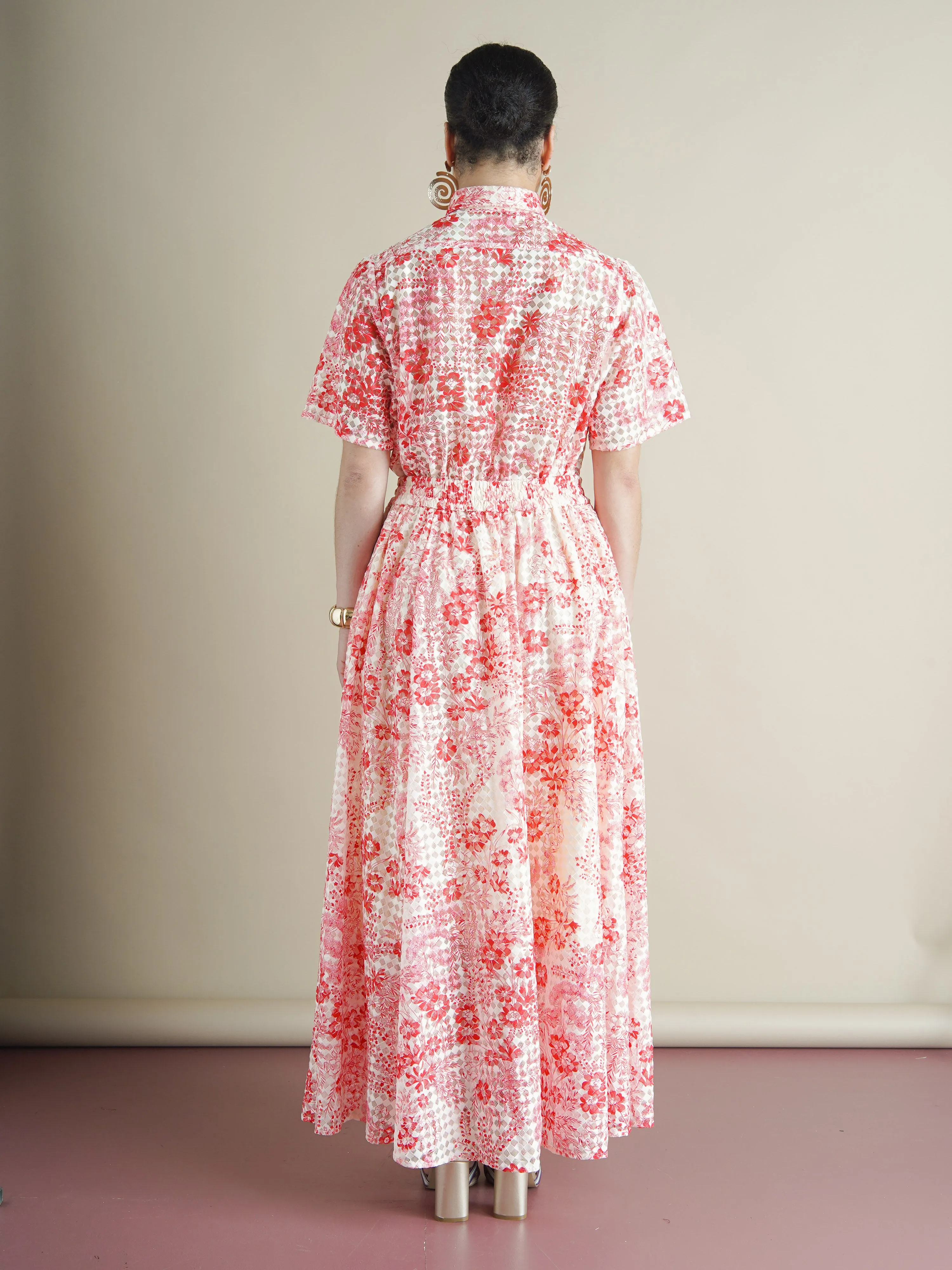 The Eshe Lace Shirt – Red Pink Floral sold by Kemi Telford product image thumbnail 5