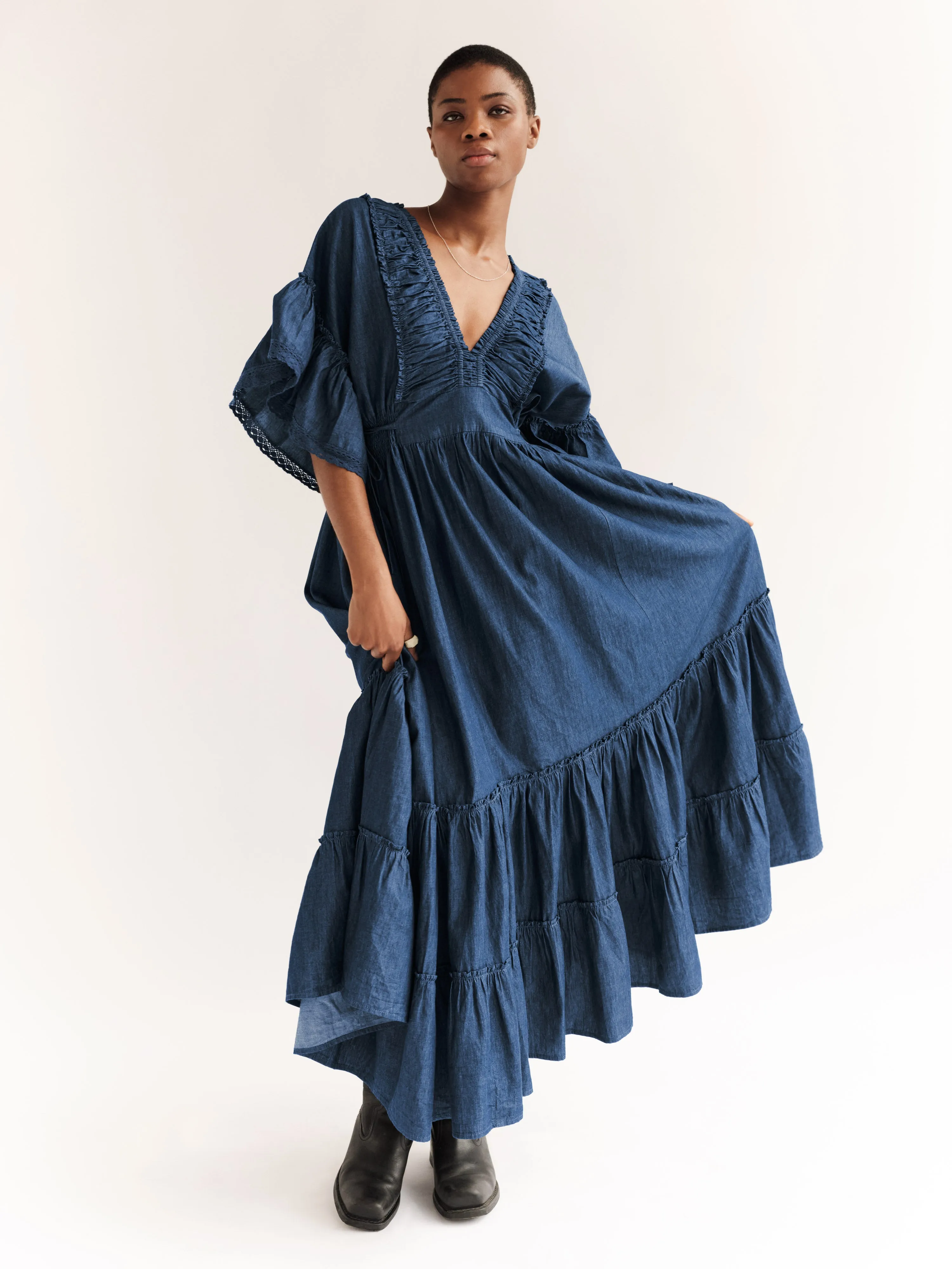 Shelby Denim Maxi Dress – Effortless, Feminine, Timeless sold by Kemi Telford product image thumbnail 2