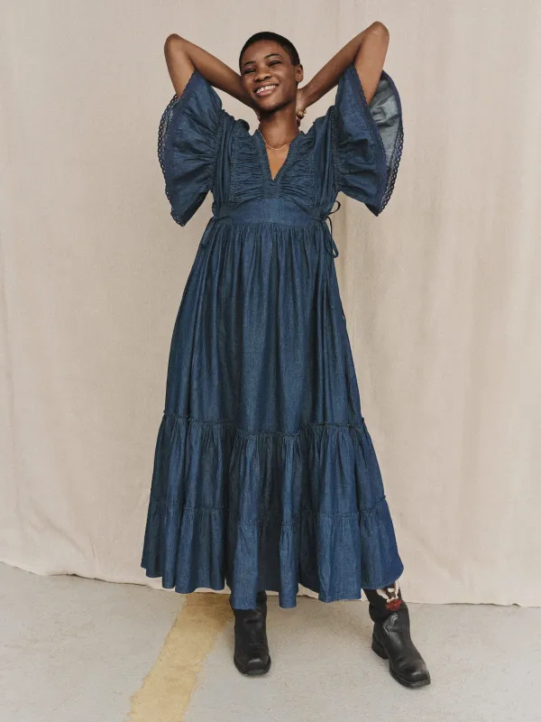 Shelby Denim Maxi Dress – Effortless, Feminine, Timeless sold by Kemi Telford