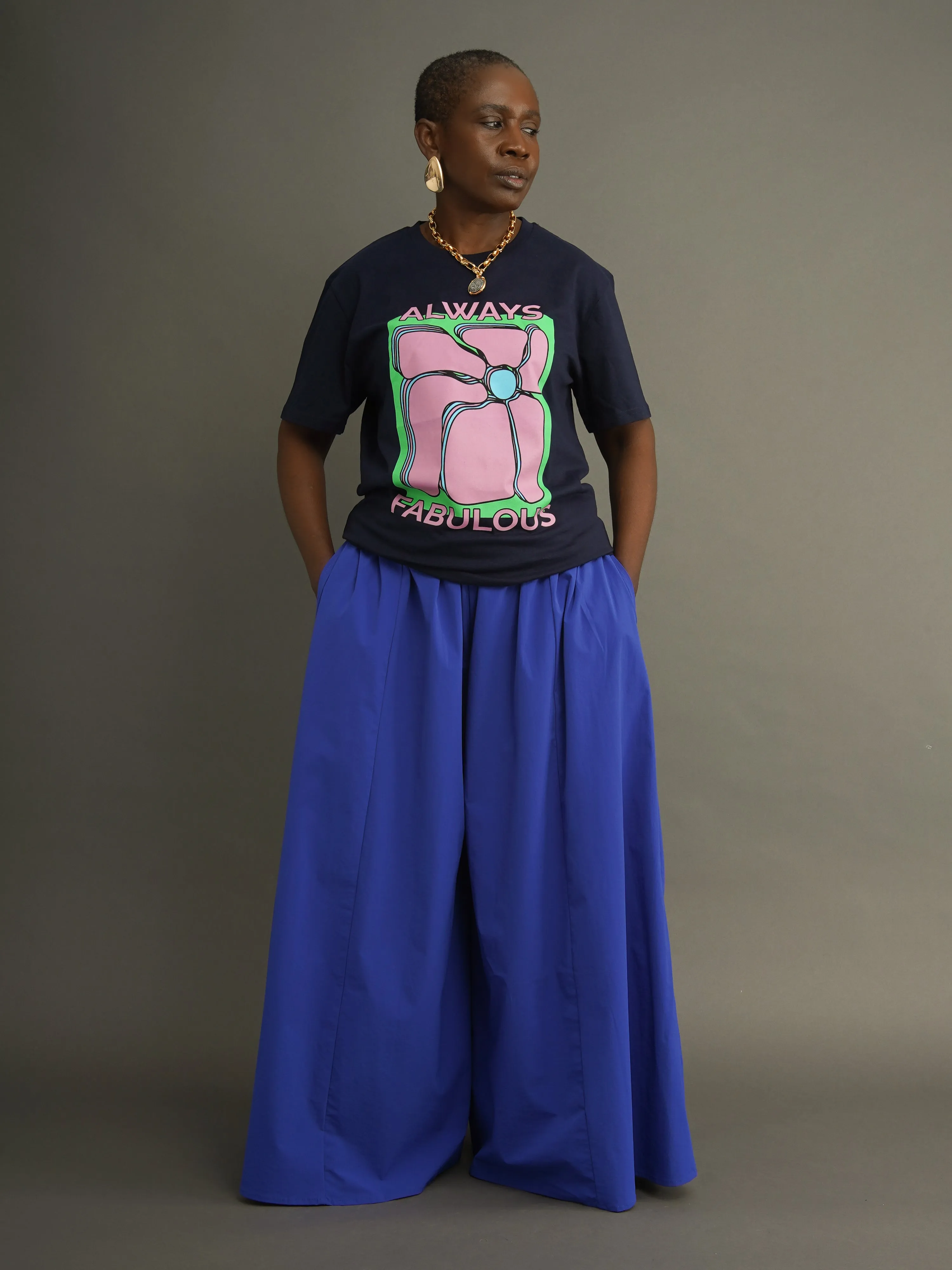 Charlie Blue Wide-Leg Palazzo Pants sold by Kemi Telford