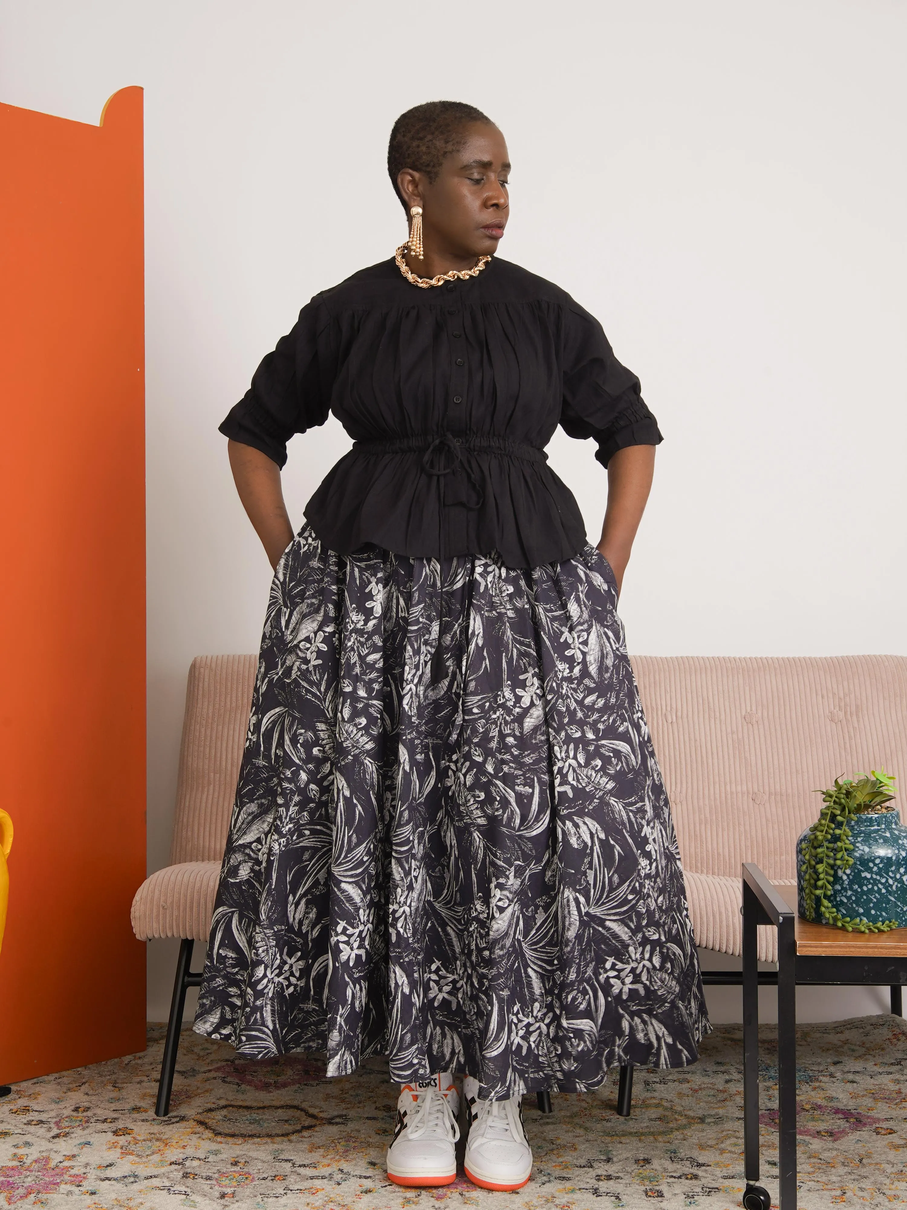 Omolola Bold Cotton Midi Drawstring Skirt sold by Kemi Telford product image thumbnail 2