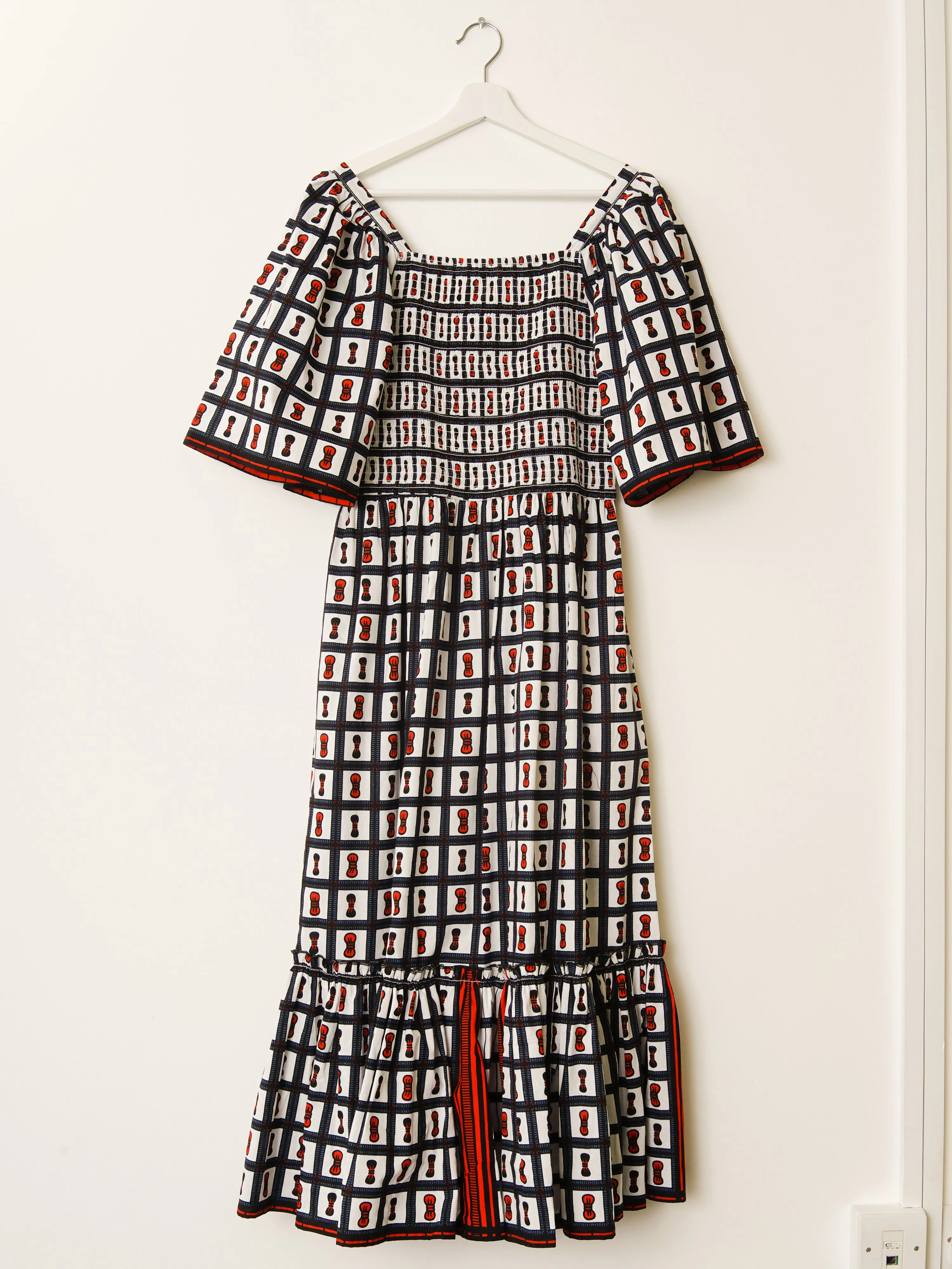 Grace Smocked Dress - Bold Wax Print Cotton Midi sold by Kemi Telford product image thumbnail 2