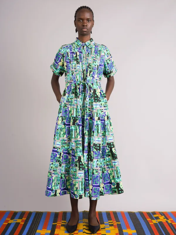 Ayodele Green Drawstring Dress sold by Kemi Telford