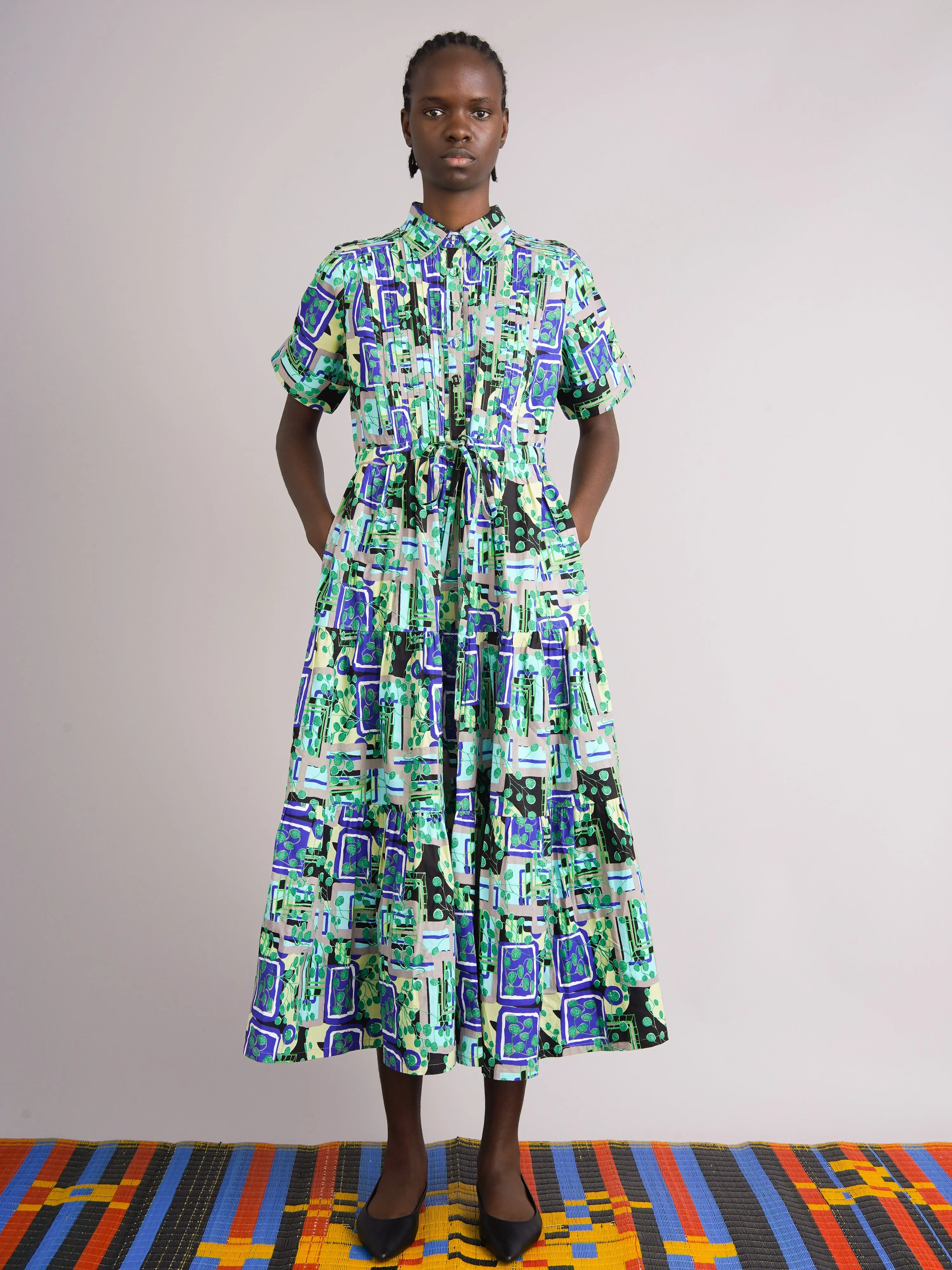 Ayodele Green Drawstring Dress sold by Kemi Telford