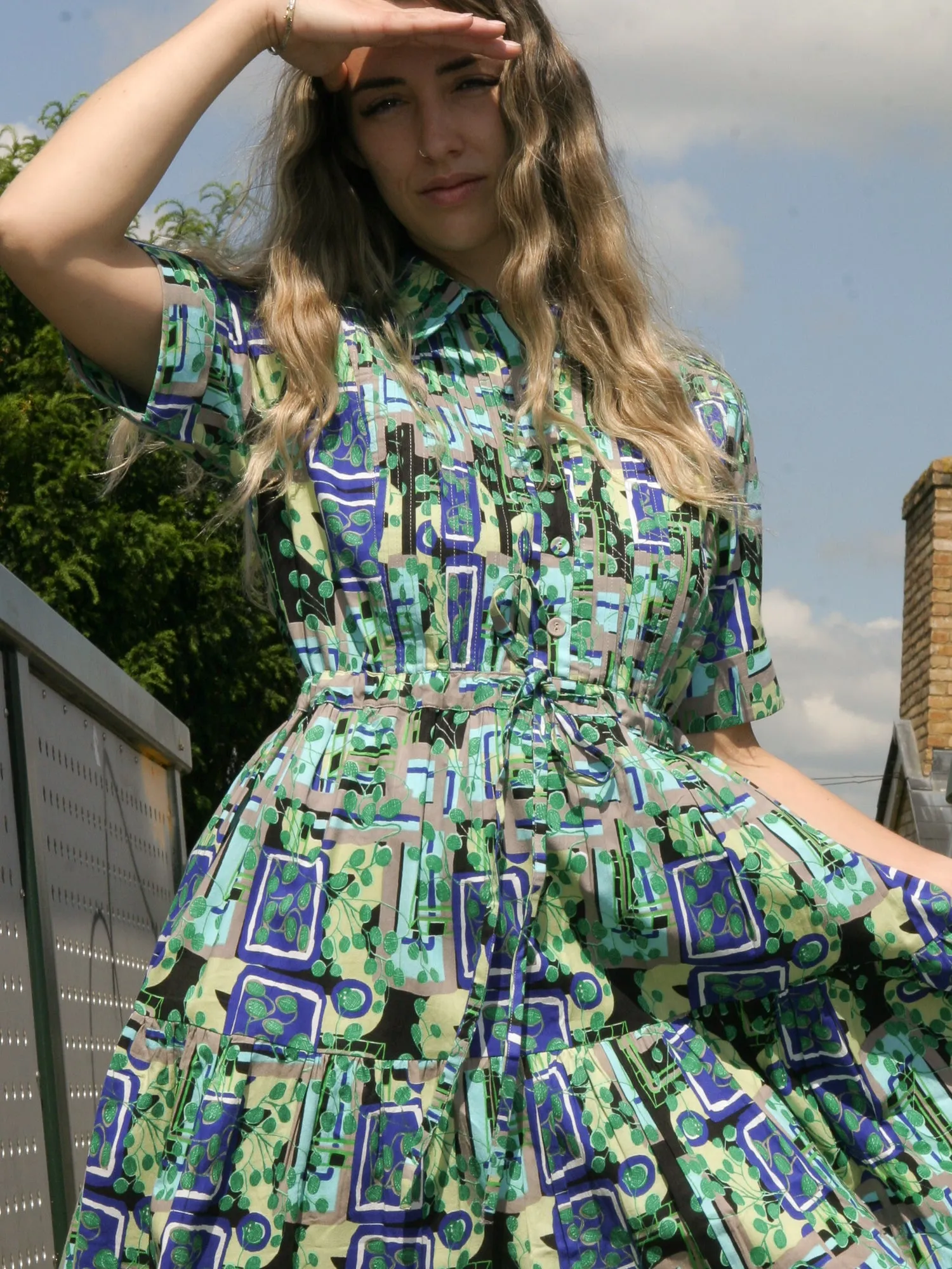 Ayodele Green Drawstring Dress sold by Kemi Telford product image thumbnail 5