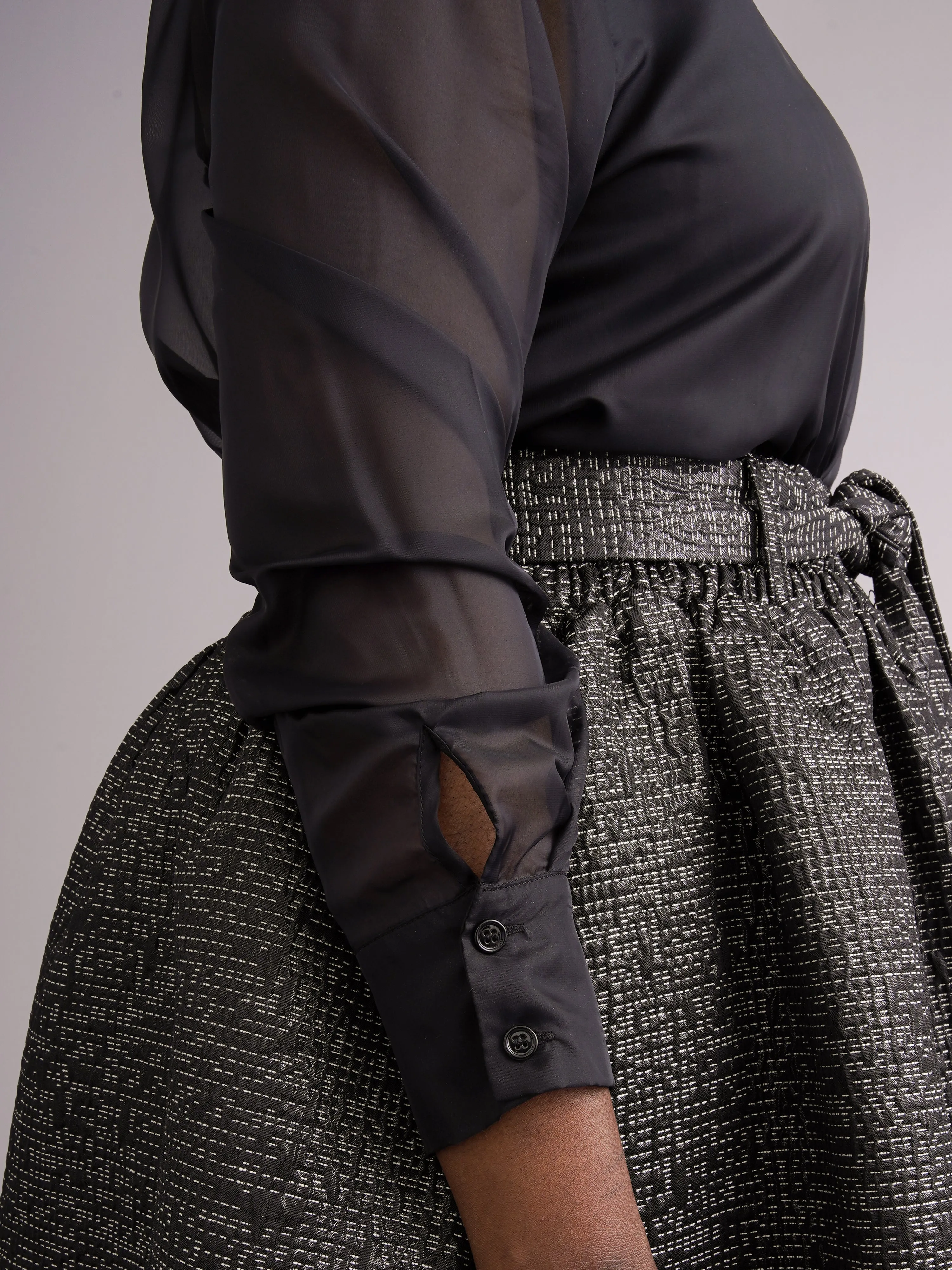 Oluwa Sheer Shirt – Black Chiffon sold by Kemi Telford product image thumbnail 2