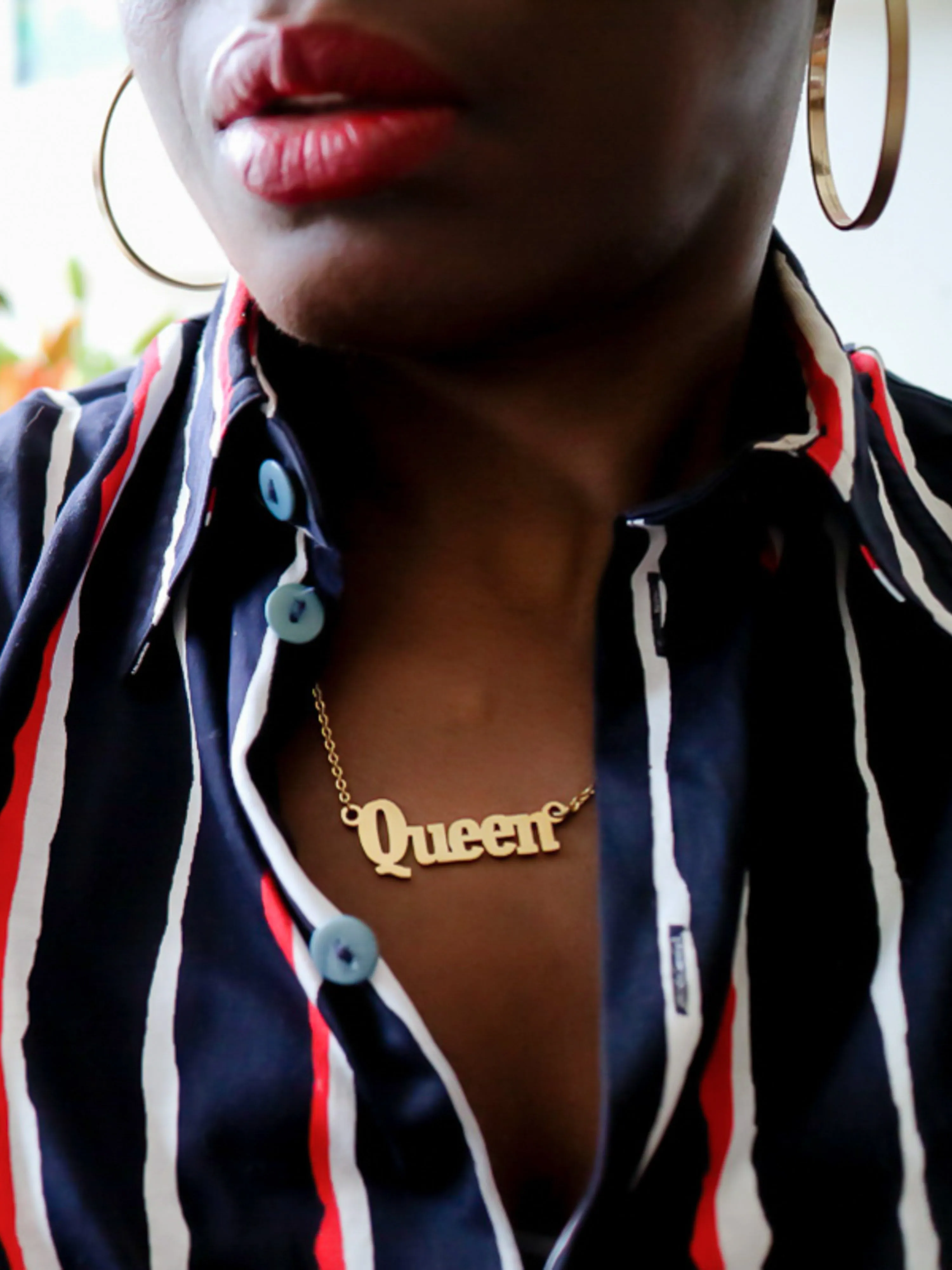 The Queen Necklace – Gold-Plated Name Pendant for Everyday Wear sold by Kemi Telford product image thumbnail 2