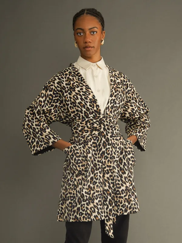 Remi Leopard Oversized Jacket sold by Kemi Telford