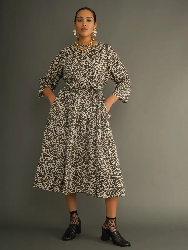 Aina Leopard Print Cotton Statement Dress sold by Kemi Telford
