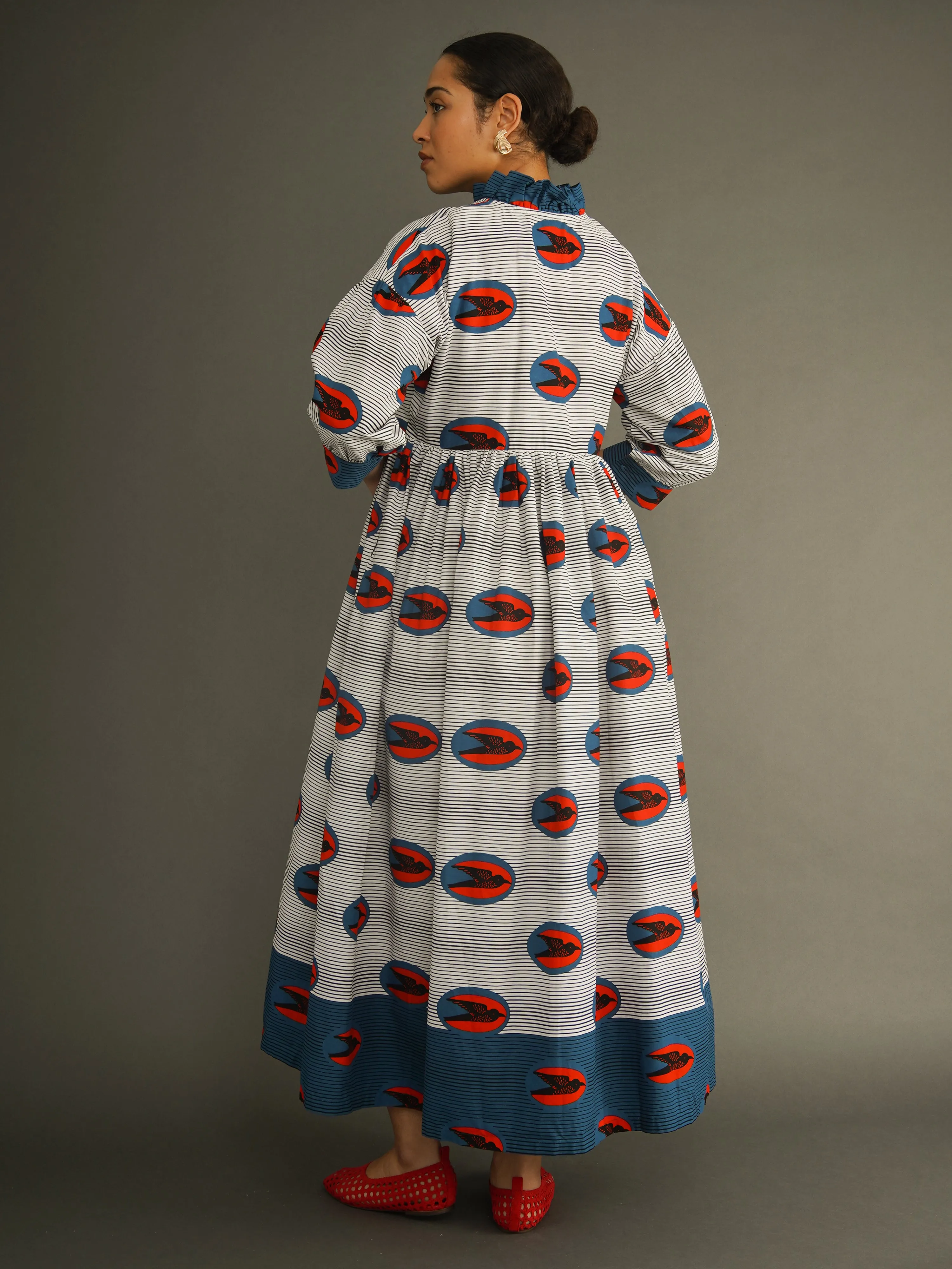 Speed Bird Maxi Dress in Dutch Wax Cotton sold by Kemi Telford product image thumbnail 2