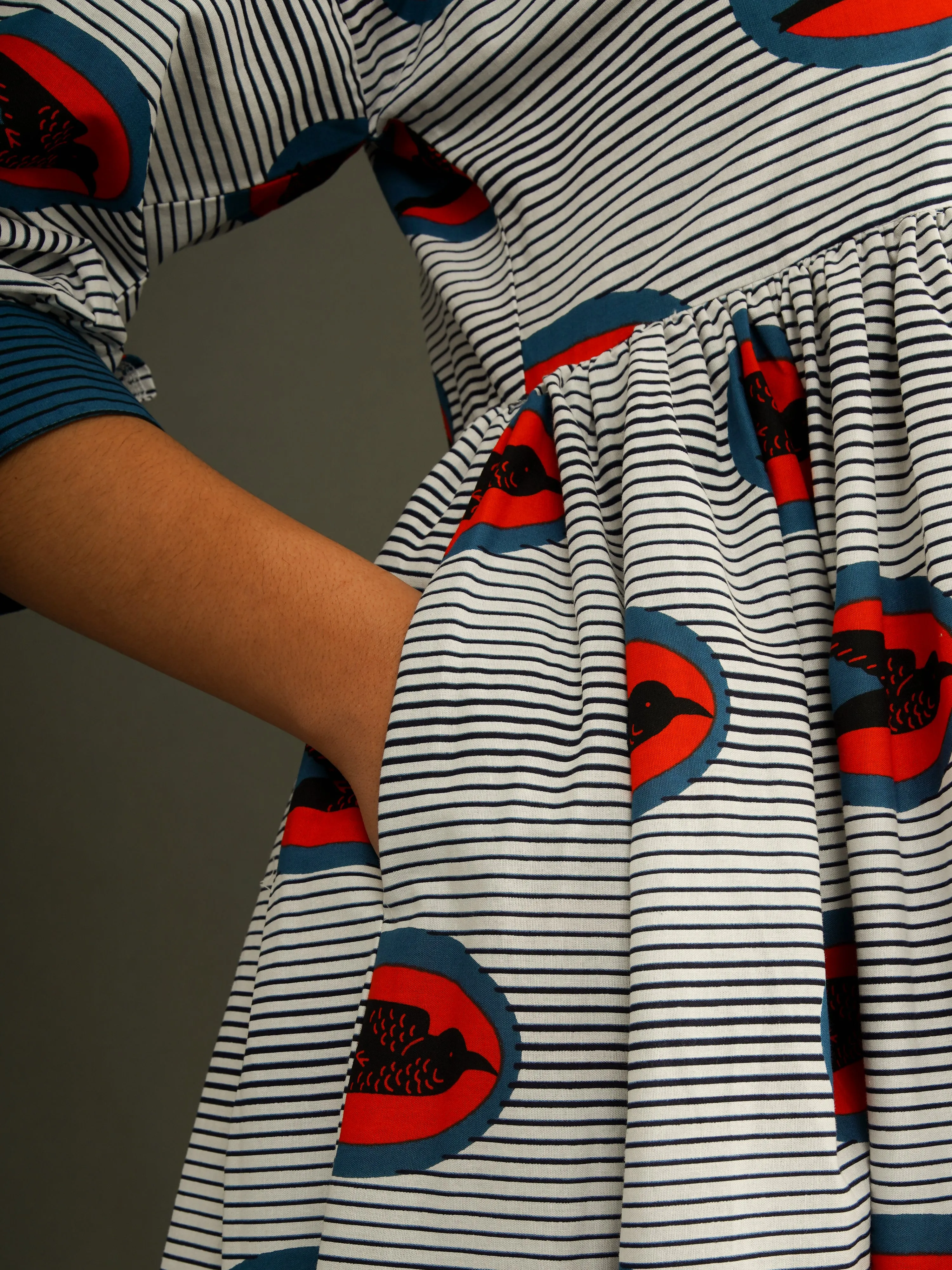 Speed Bird Maxi Dress in Dutch Wax Cotton sold by Kemi Telford product image thumbnail 3