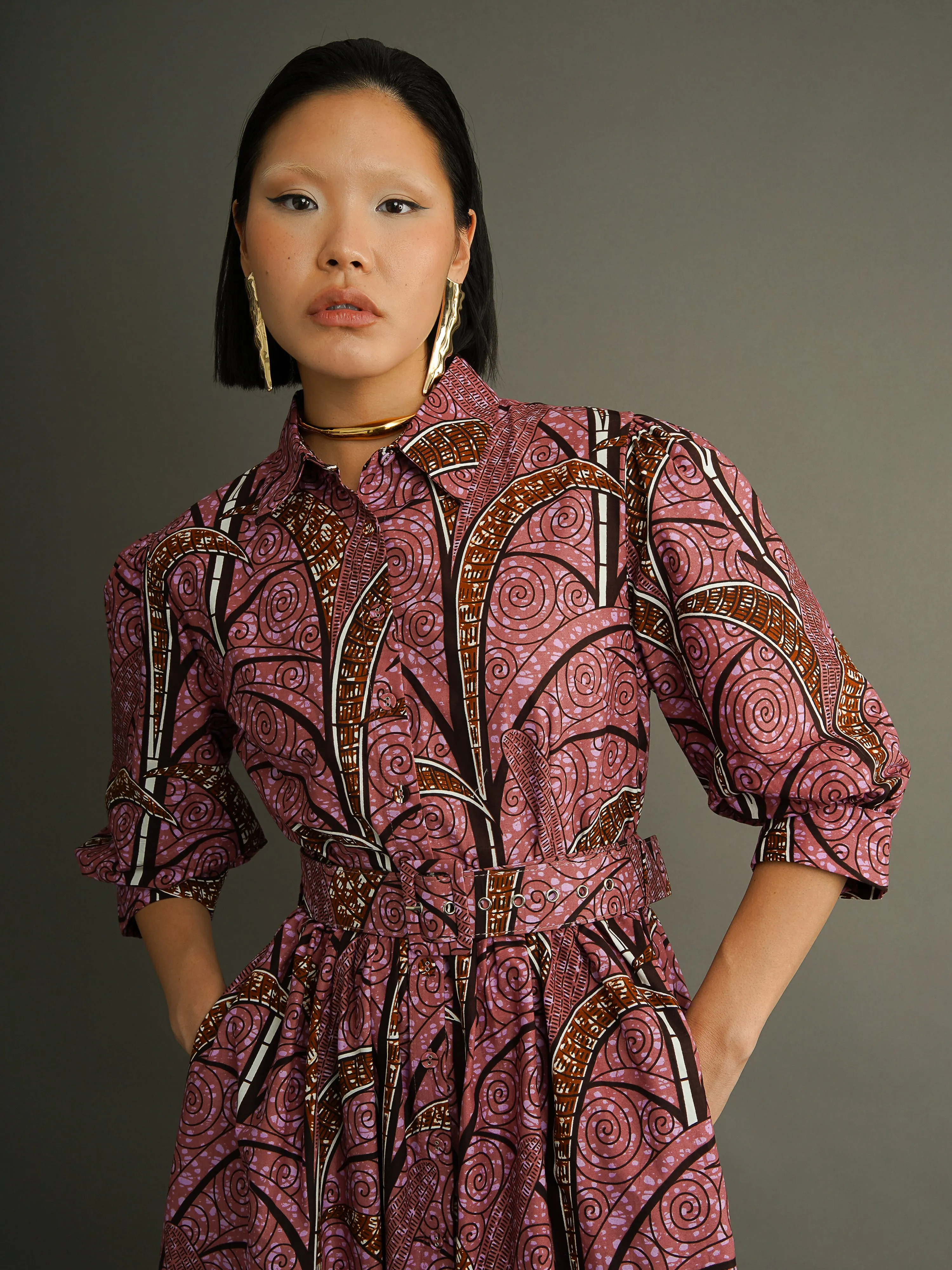 Pink Vine Shirt Dress sold by Kemi Telford product image thumbnail 5