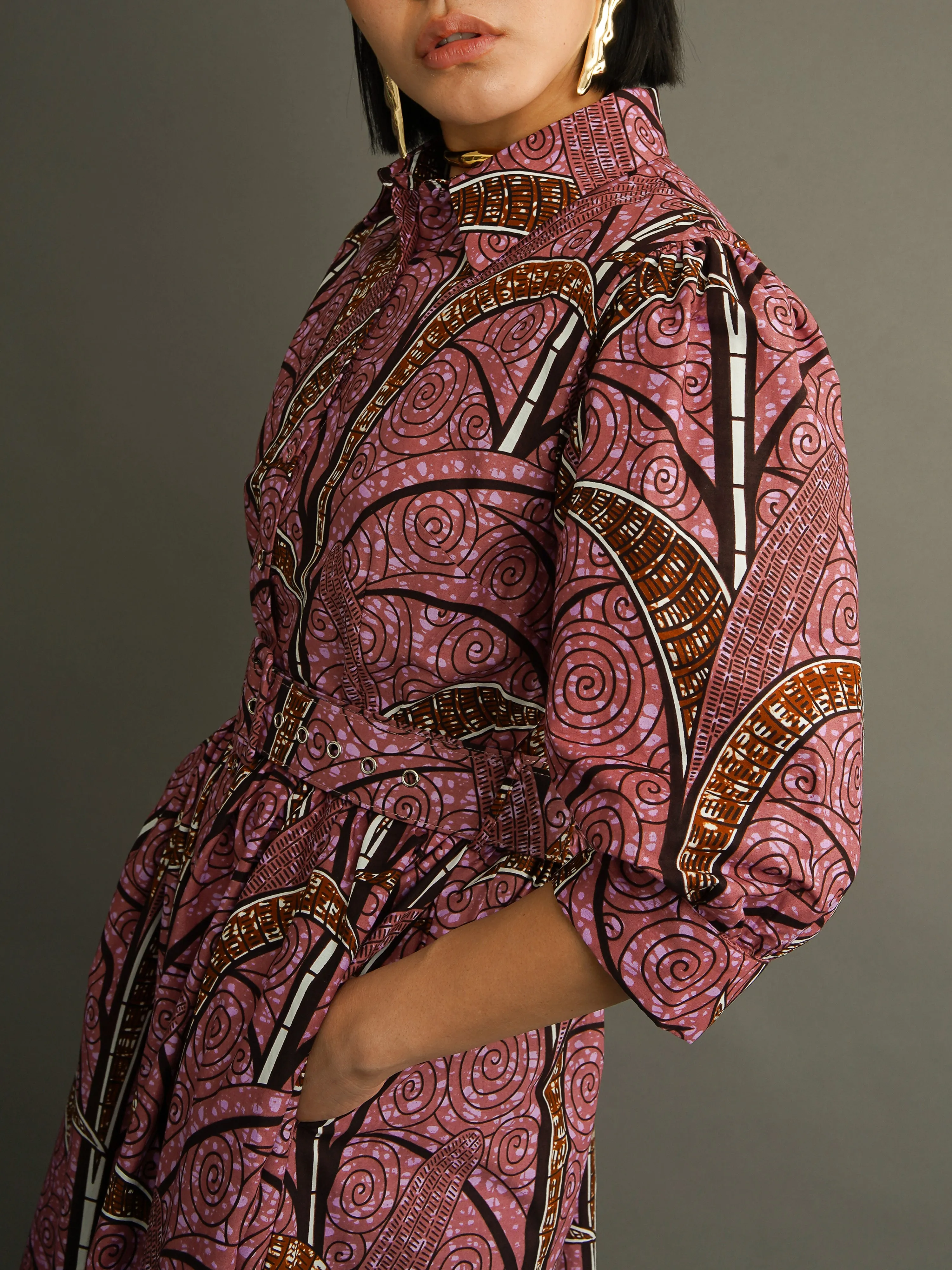 Pink Vine Shirt Dress sold by Kemi Telford product image thumbnail 3