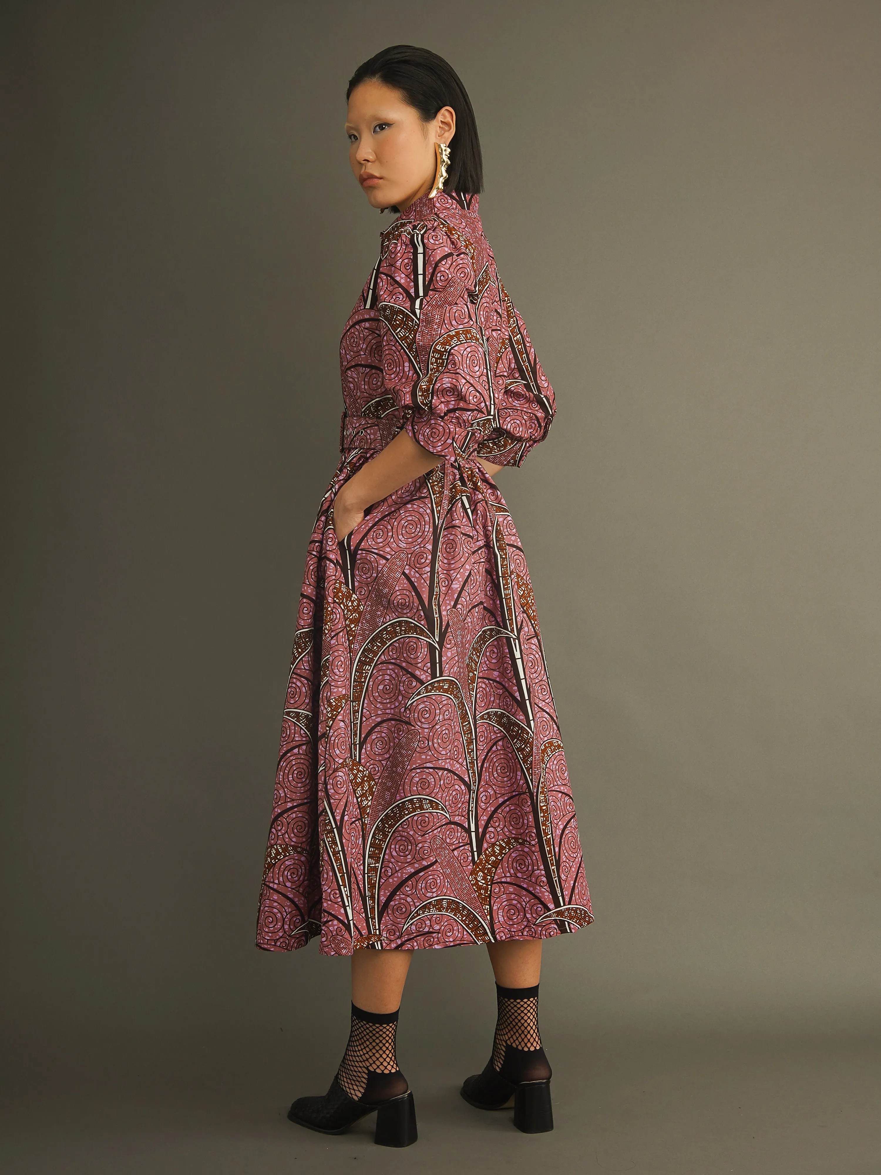 Pink Vine Shirt Dress sold by Kemi Telford product image thumbnail 2