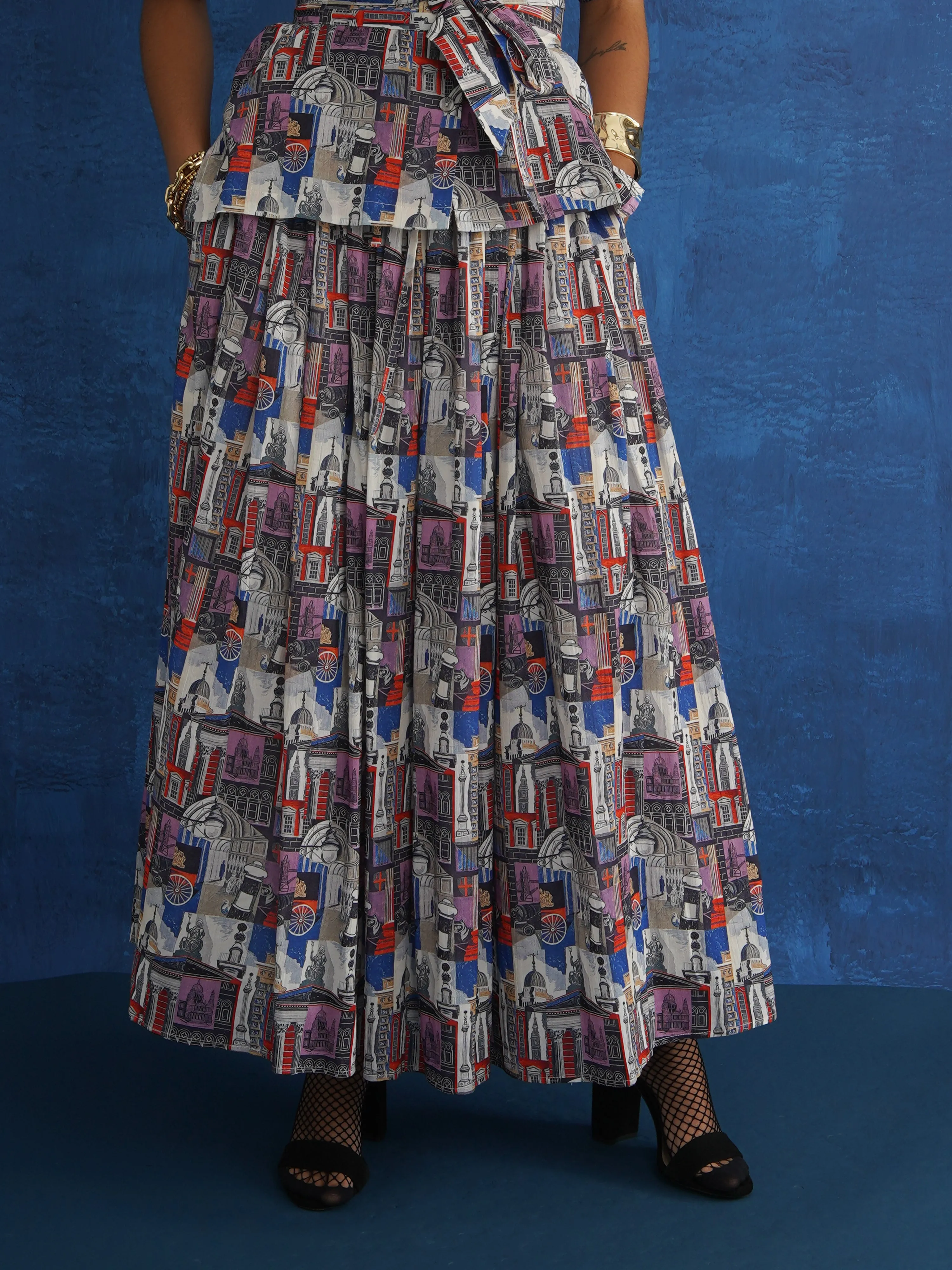 Lundun Toun Maxi Skirt – Gathered, Cotton, Bold Print sold by Kemi Telford product image thumbnail 3