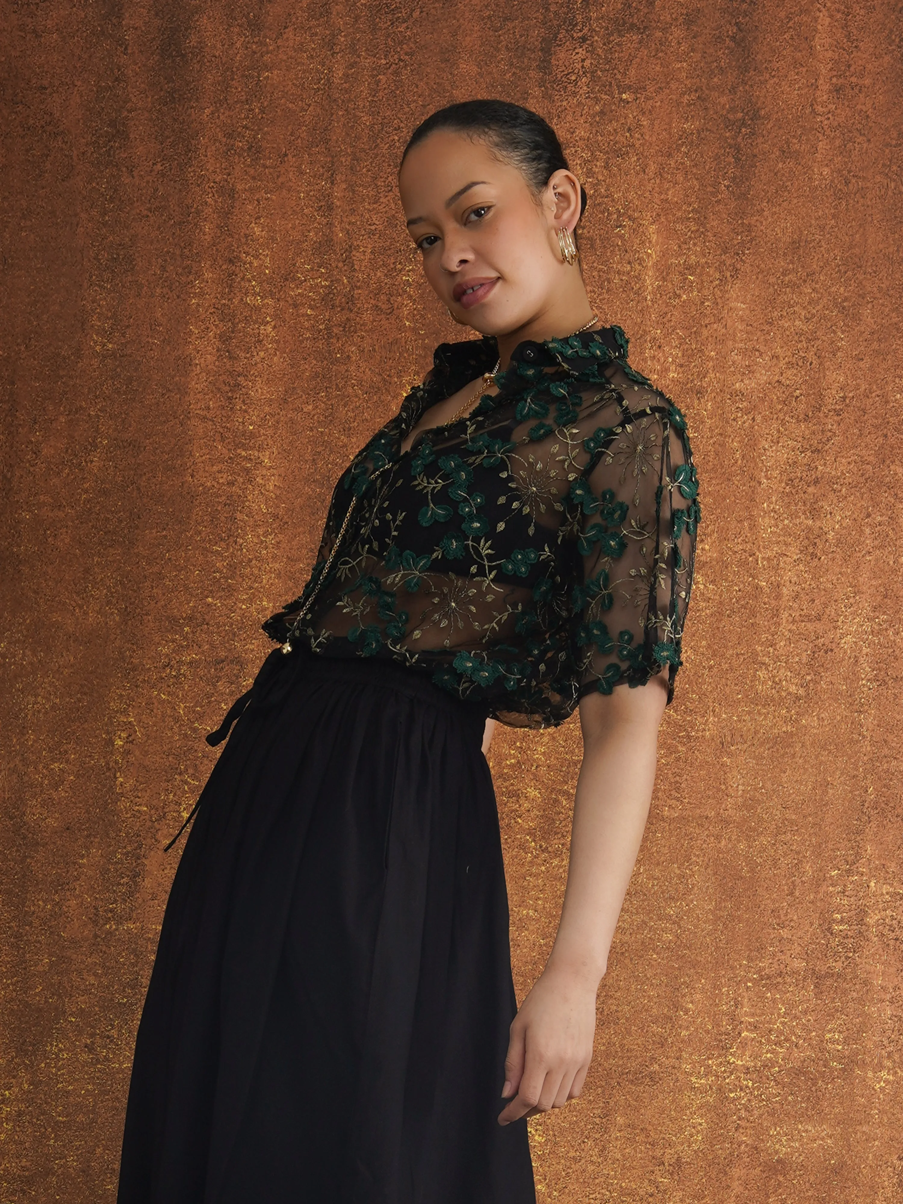 Jardin Embroidered Mesh Shirt sold by Kemi Telford product image thumbnail 4