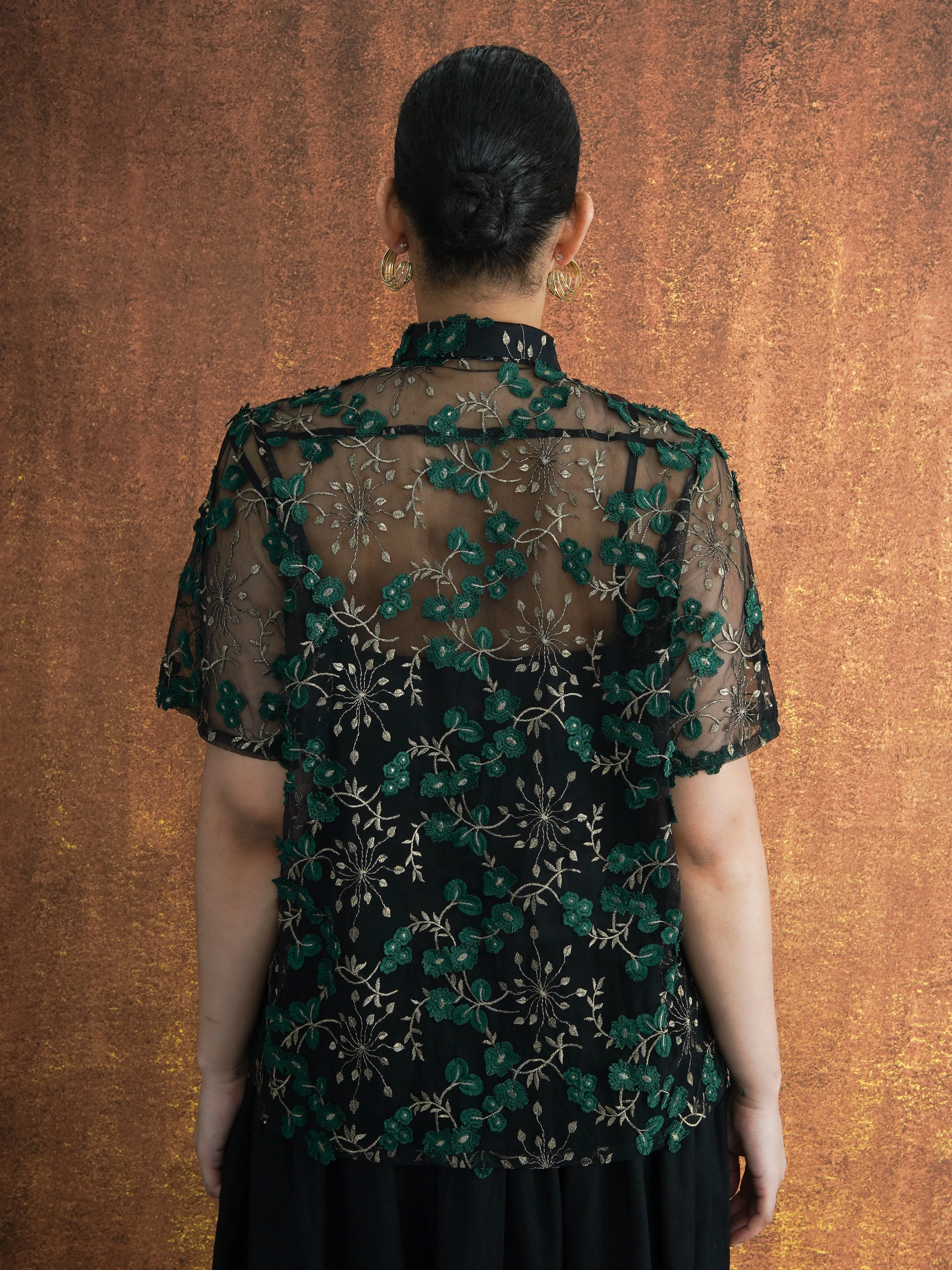 Jardin Embroidered Mesh Shirt sold by Kemi Telford product image thumbnail 2