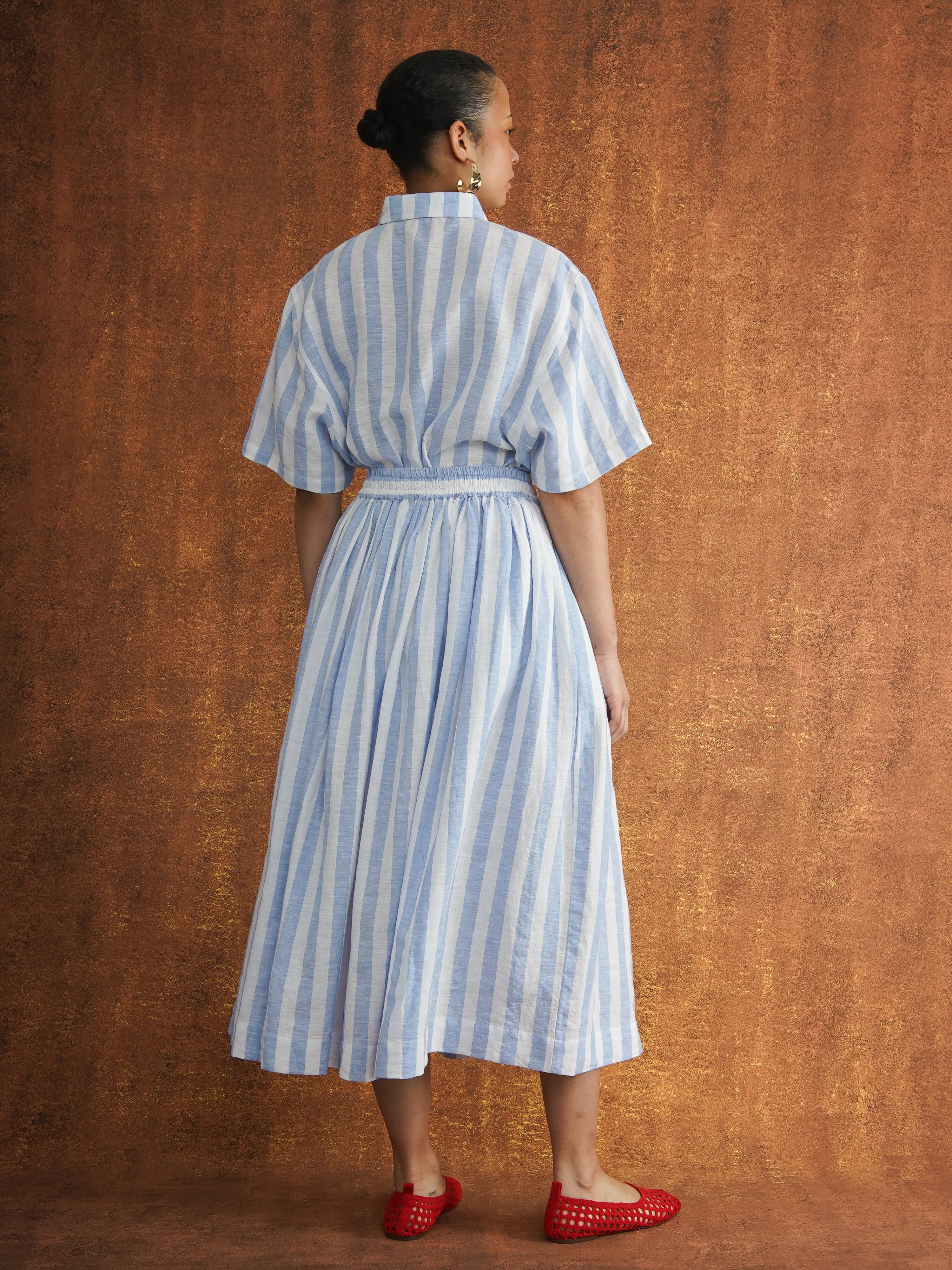 Portofino Stripe Linen Full Skirt sold by Kemi Telford product image thumbnail 5