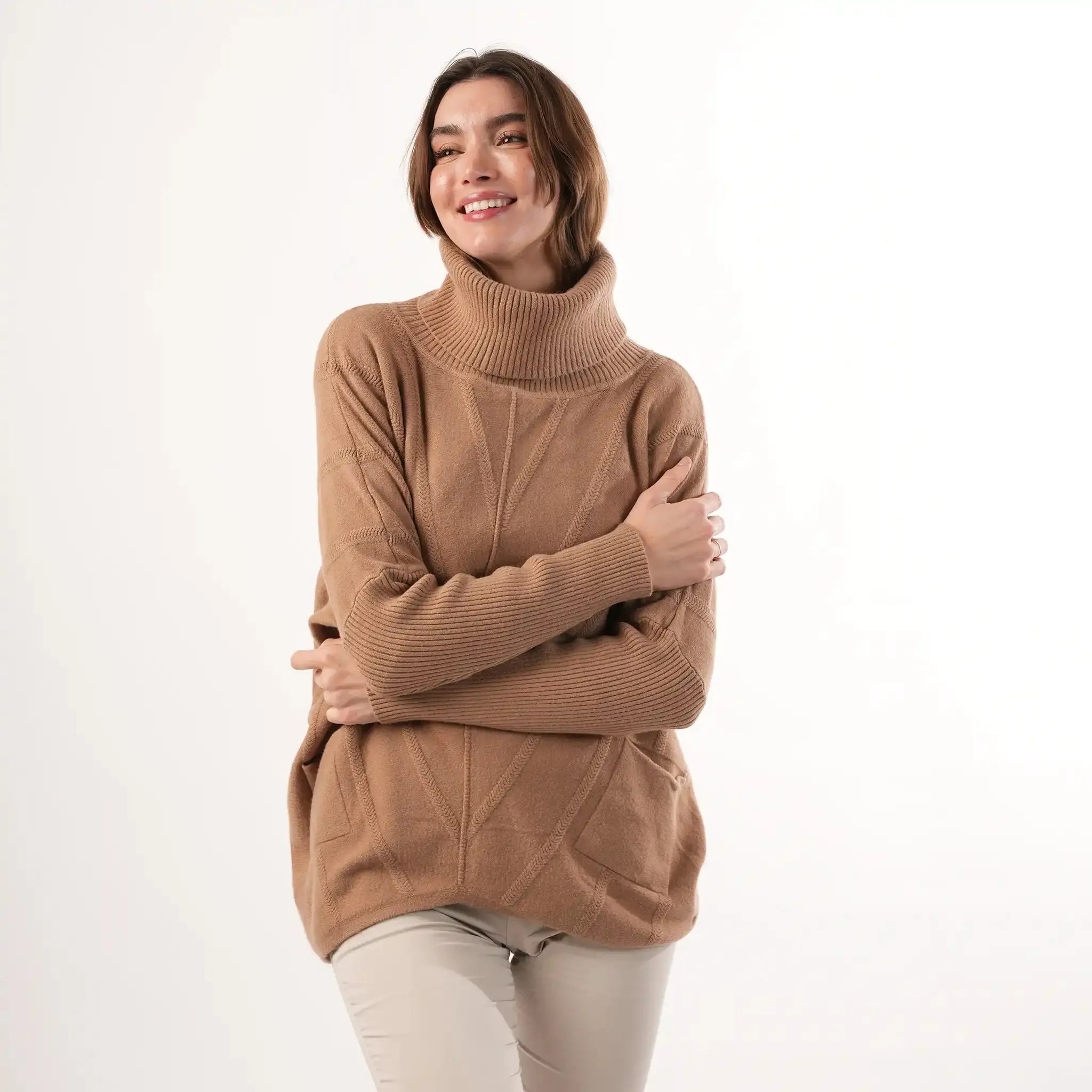 Cable Knit Camel Jumper sold by Welligogs
