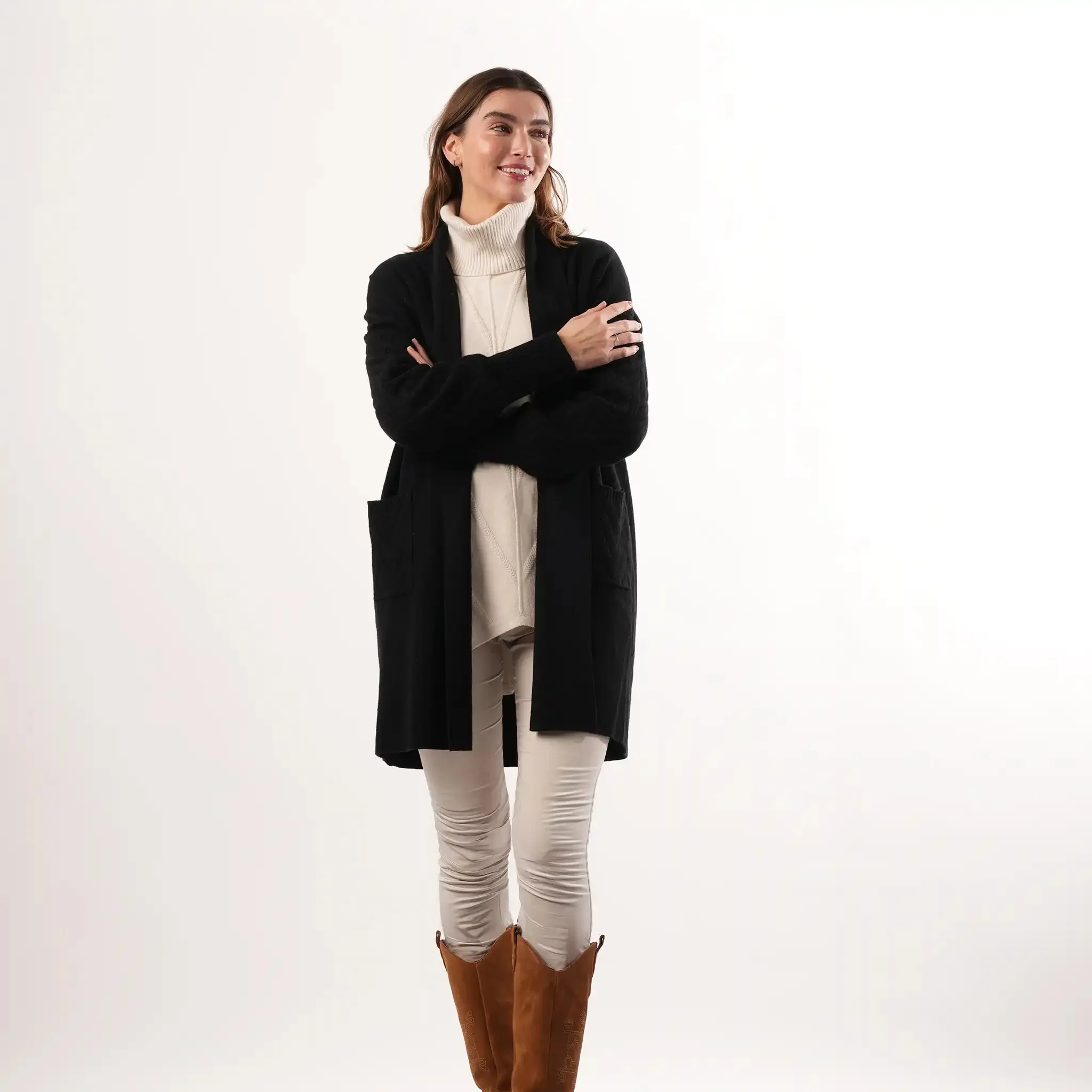 Cable Knit Black Cardigan sold by Welligogs product image thumbnail 3