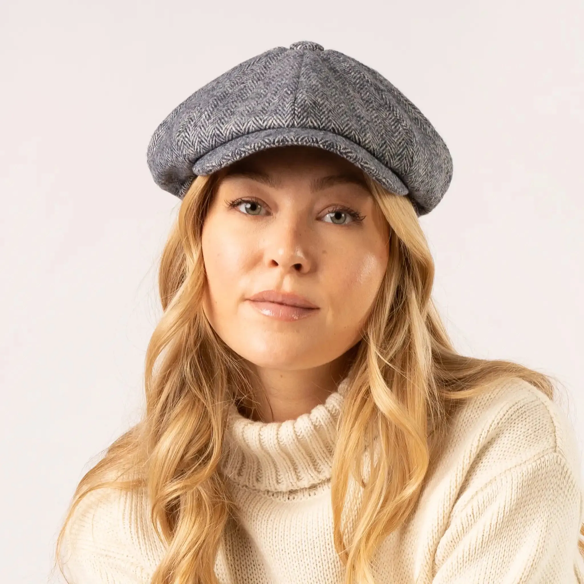 Newsboy Cap Grey Herringbone sold by Welligogs product image thumbnail 2