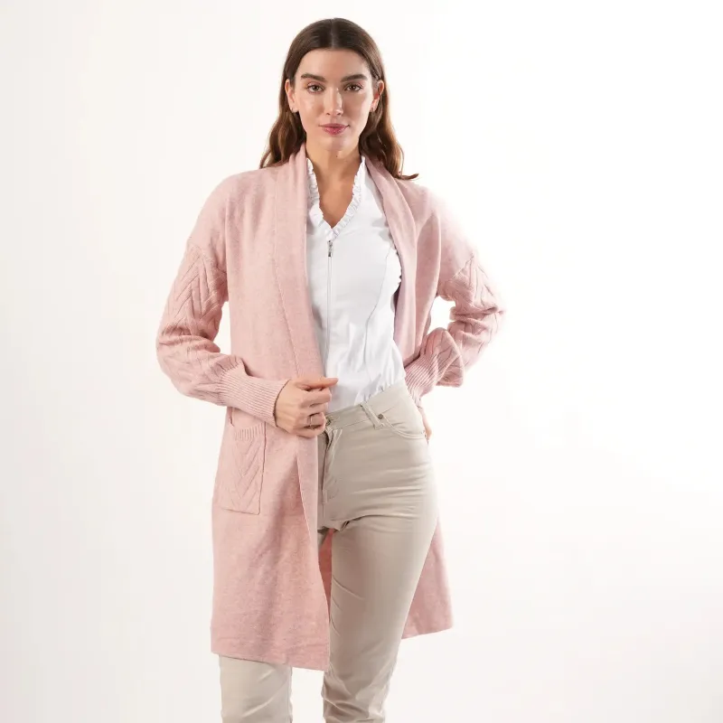 Cable Knit Pink Cardigan made by Welligogs