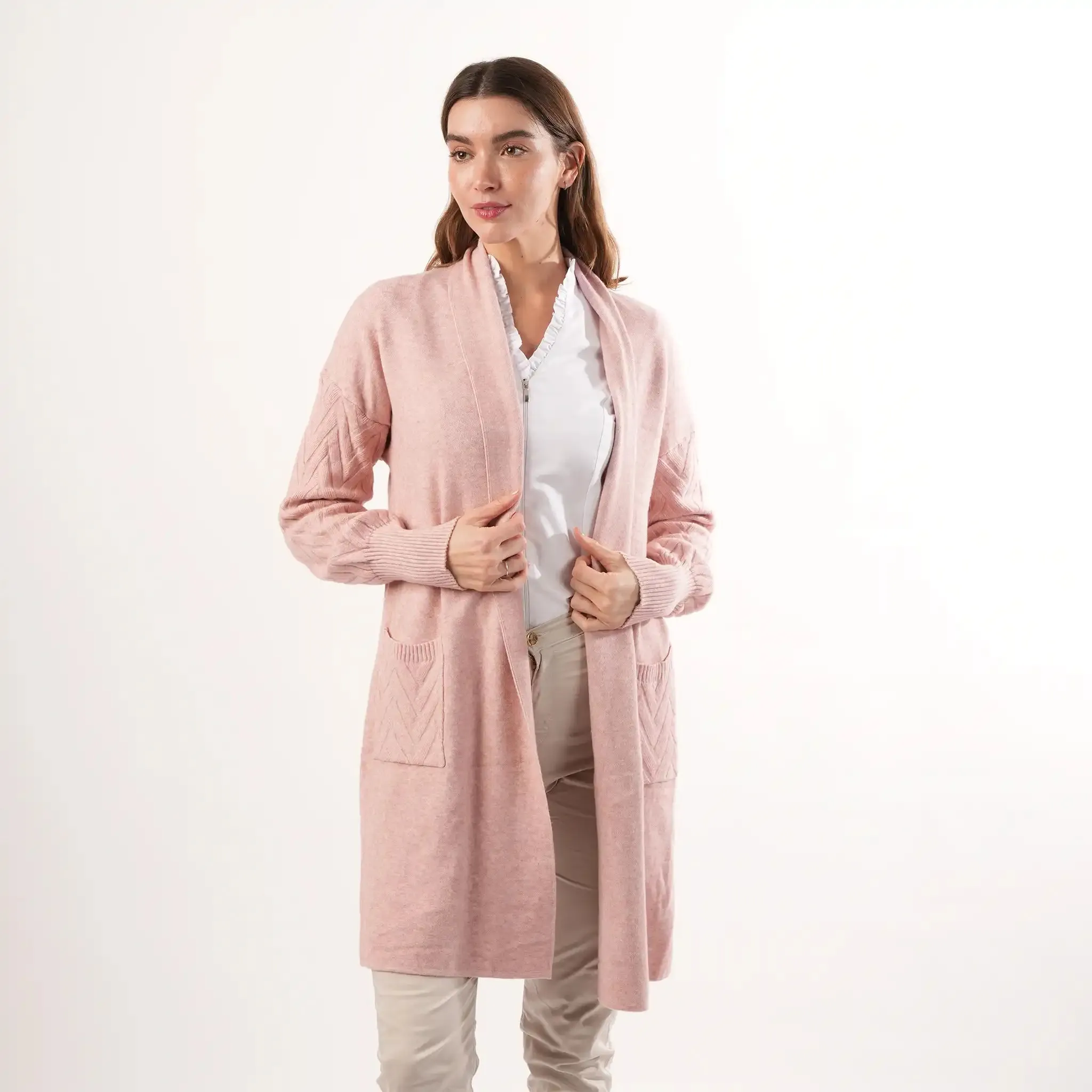 Cable Knit Pink Cardigan sold by Welligogs product image thumbnail 2