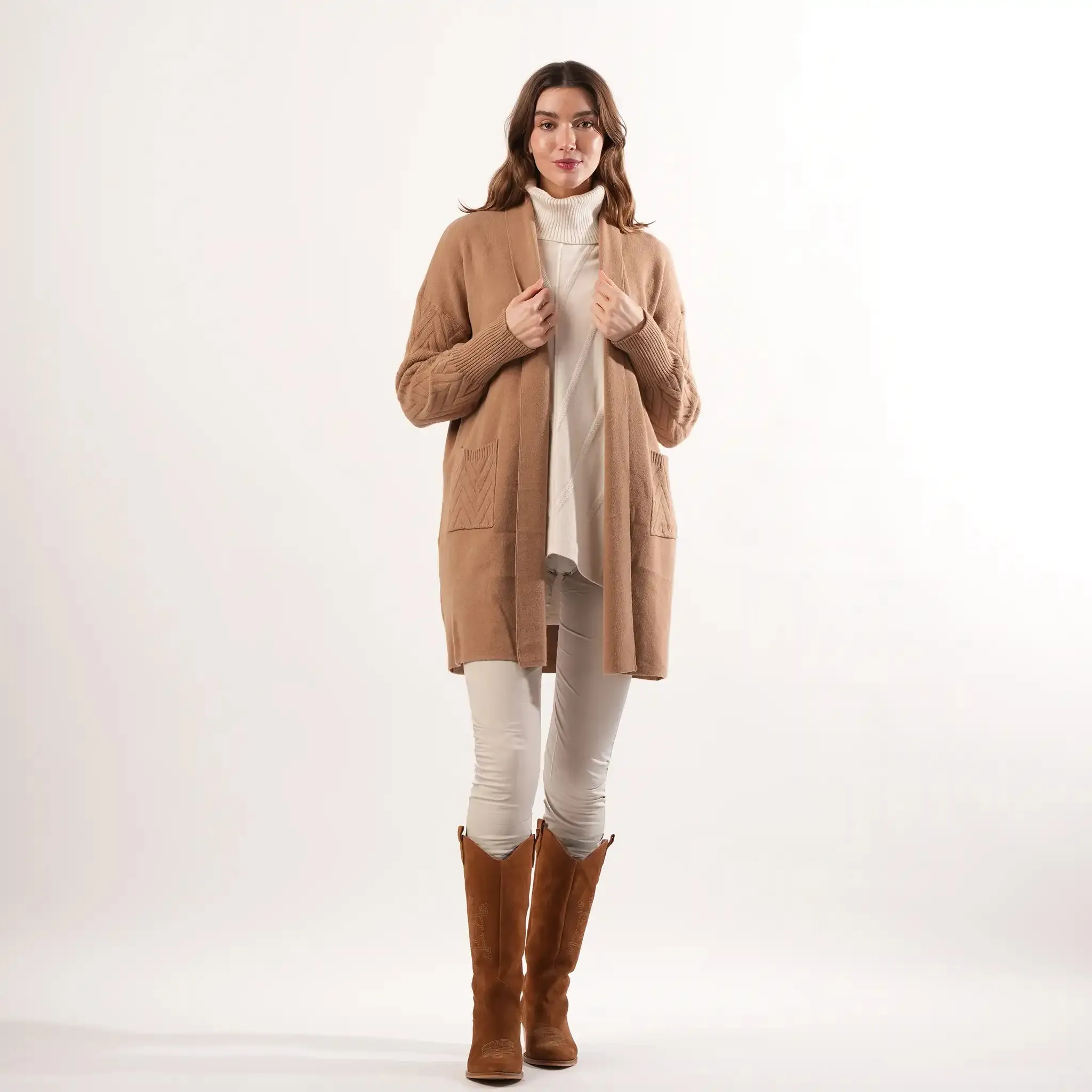 Cable Knit Camel Cardigan sold by Welligogs product image thumbnail 2