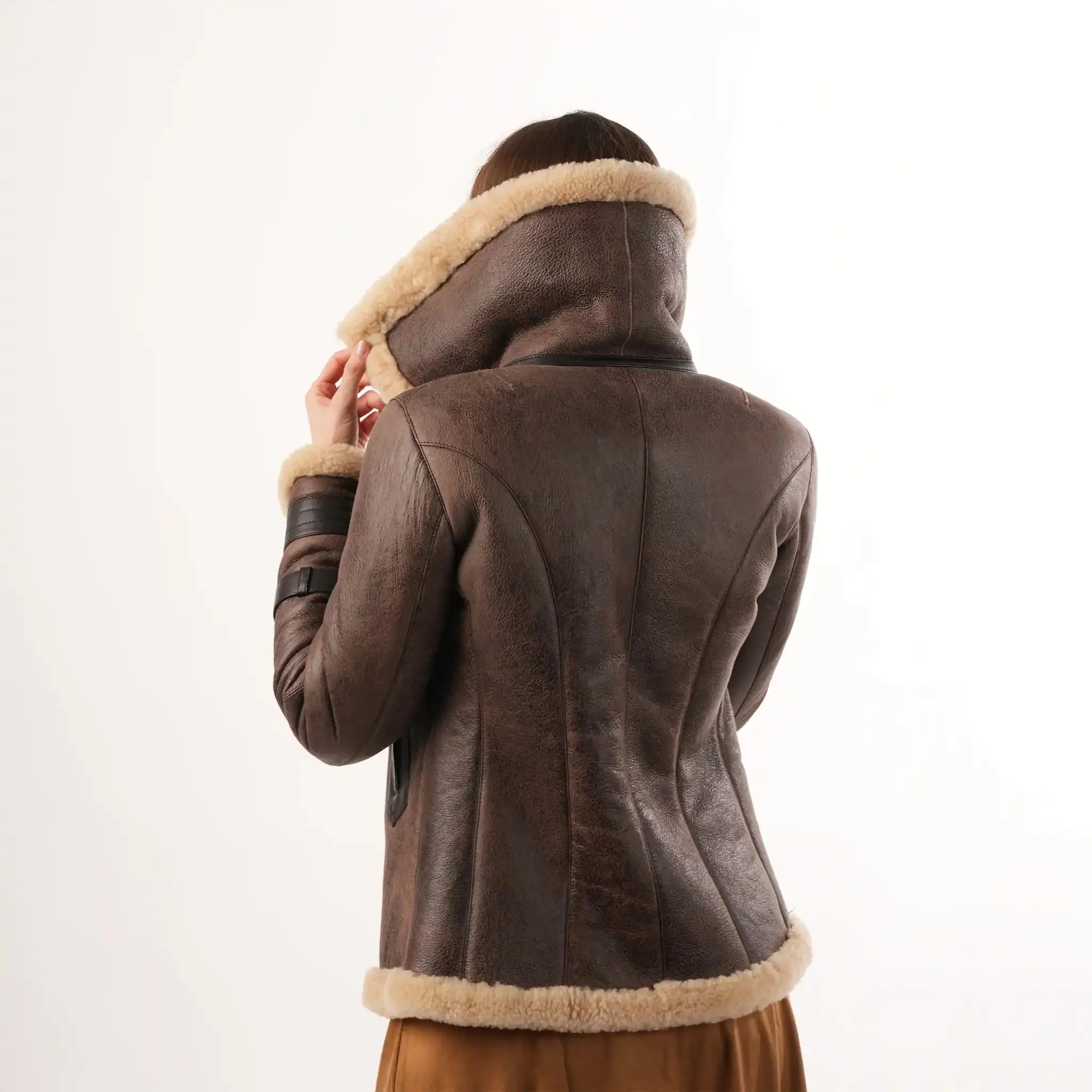 Aviator Brown Sheepskin Jacket sold by Welligogs product image thumbnail 4