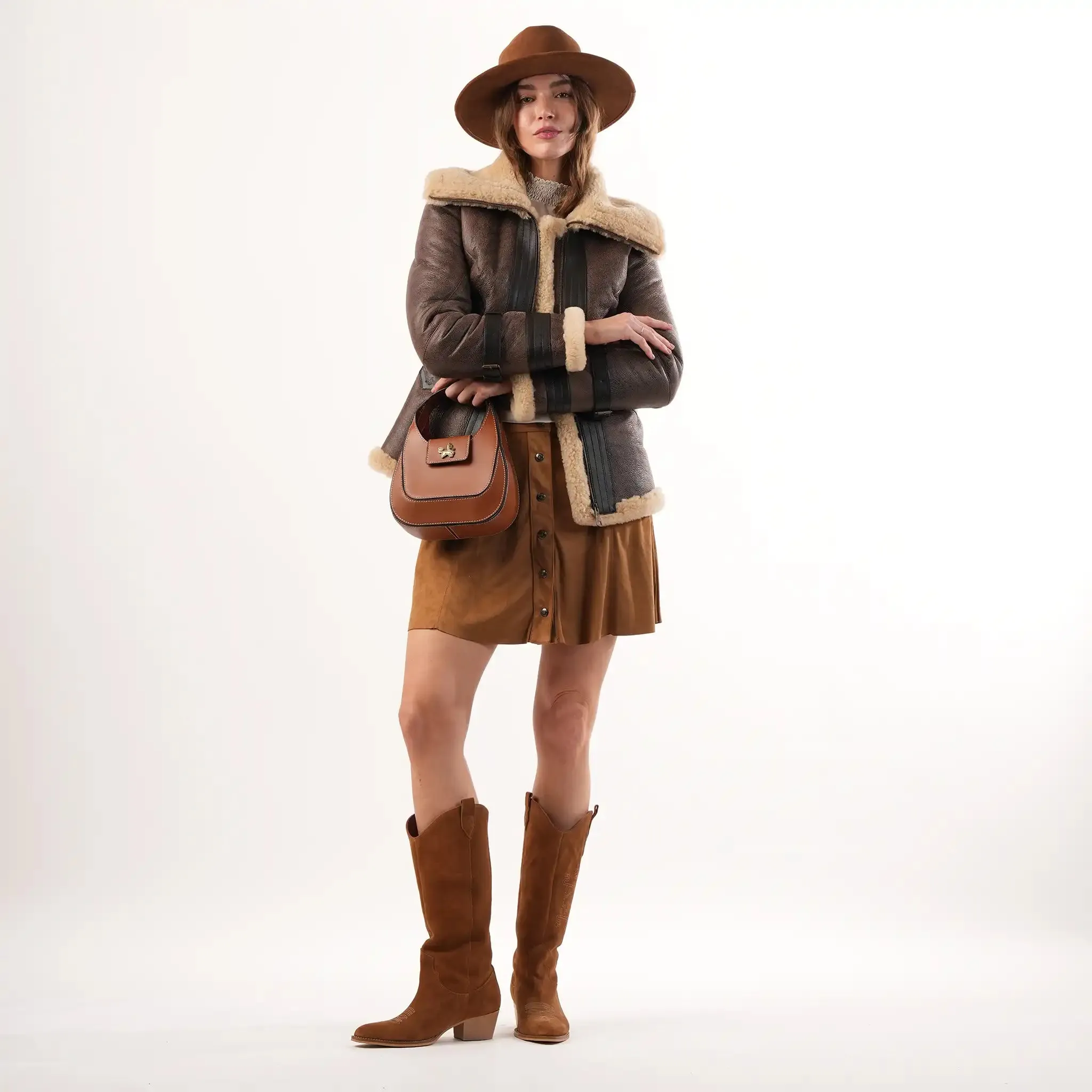 Aviator Brown Sheepskin Jacket sold by Welligogs product image thumbnail 3